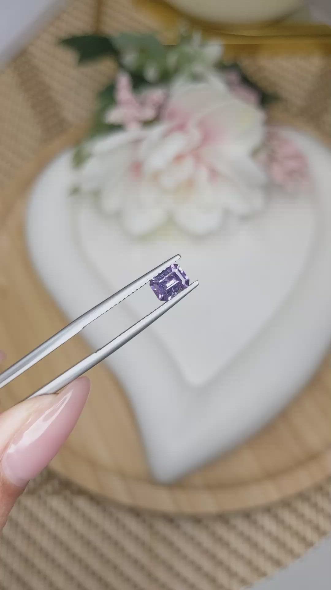0.49 Ct. Bluish Purple Spinel from Ceylon (Sri Lanka) Size Video