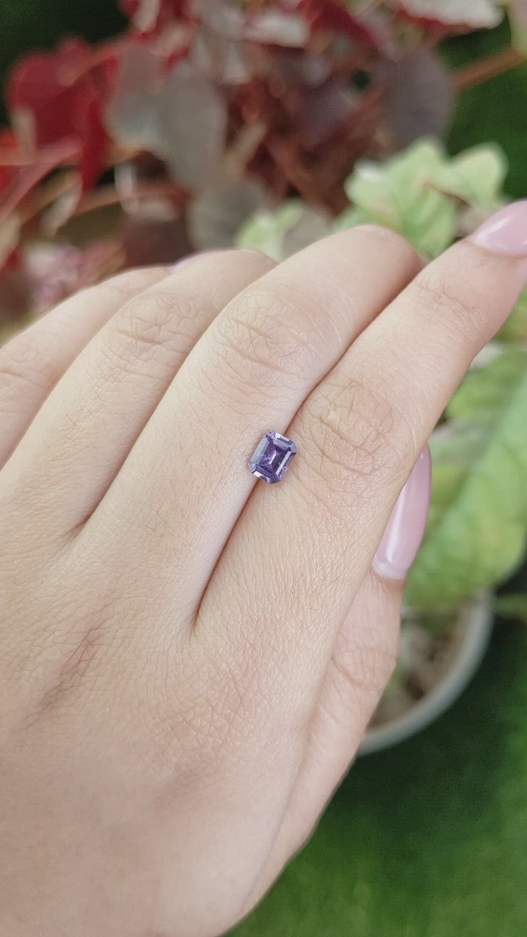 0.49 Ct. Bluish Purple Spinel from Ceylon (Sri Lanka) Size Video