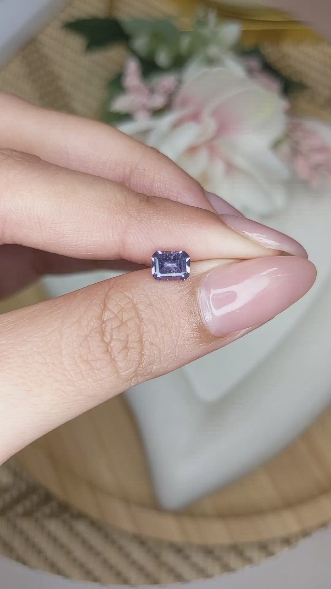 0.49 Ct. Bluish Purple Spinel from Ceylon (Sri Lanka) Size Video