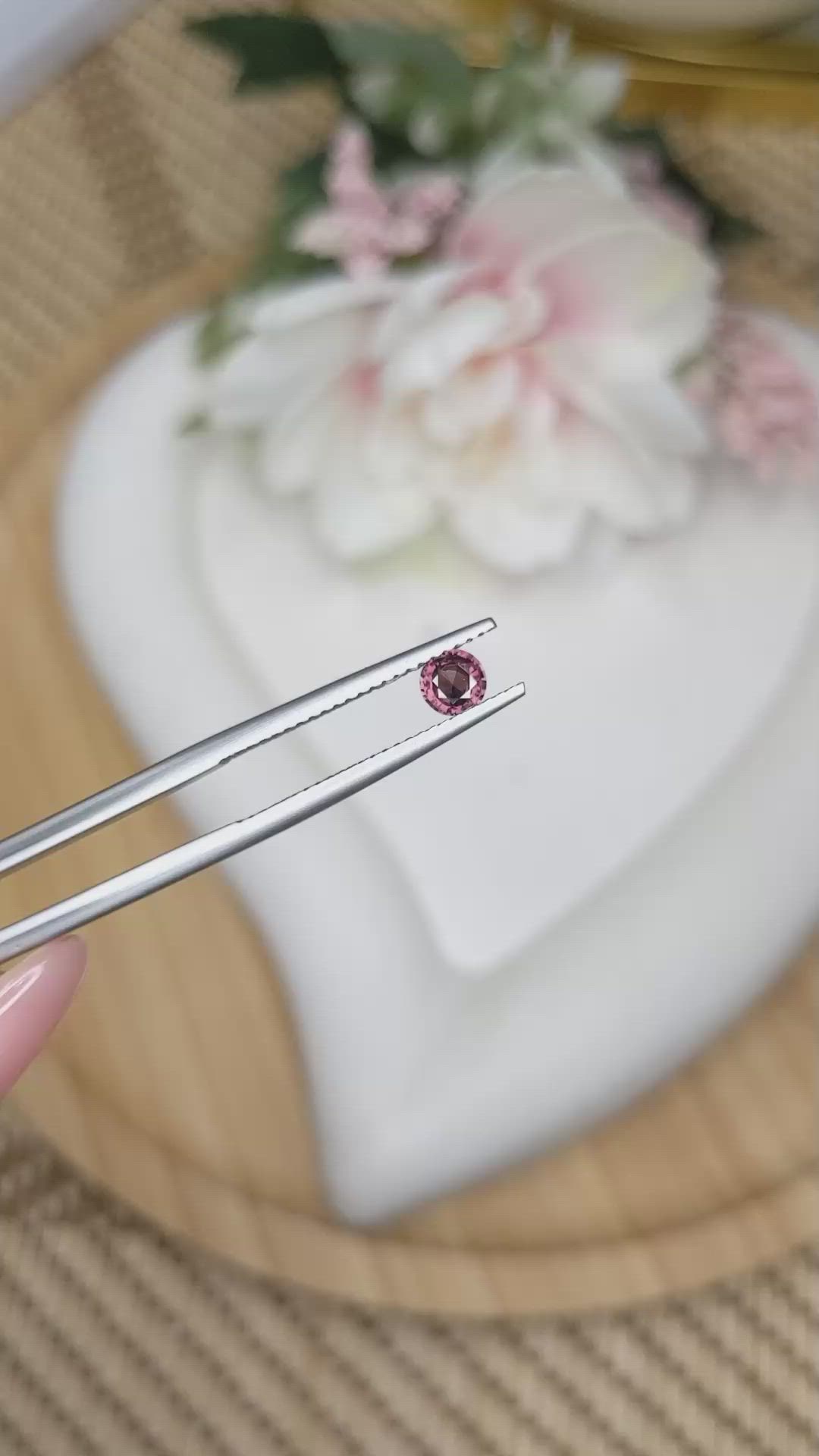 0.40 Ct. Purplish Pink Spinel from Ceylon (Sri Lanka) Size Video