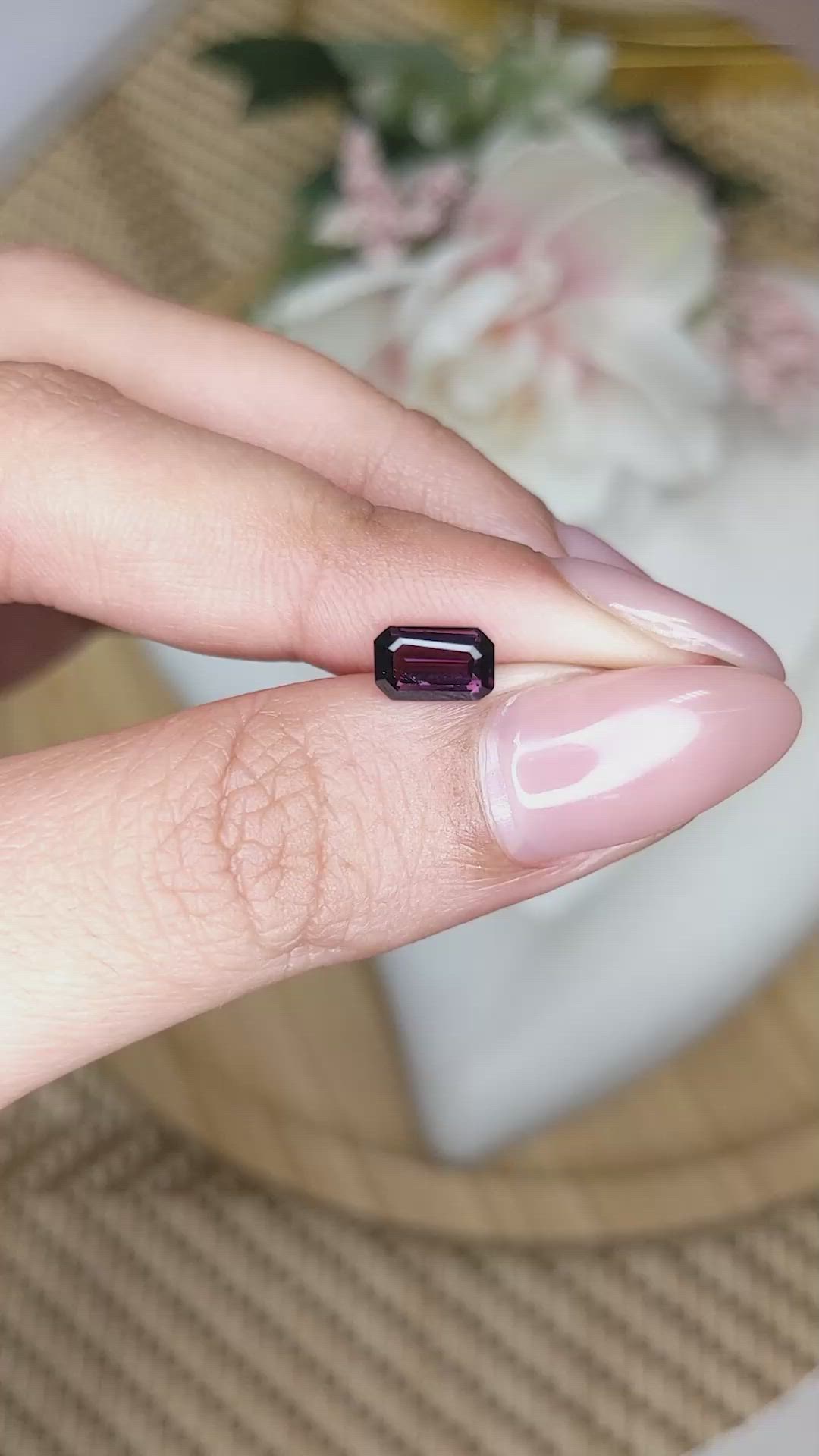 0.81 Ct. Pinkish Purple Spinel from Ceylon (Sri Lanka) Size Video