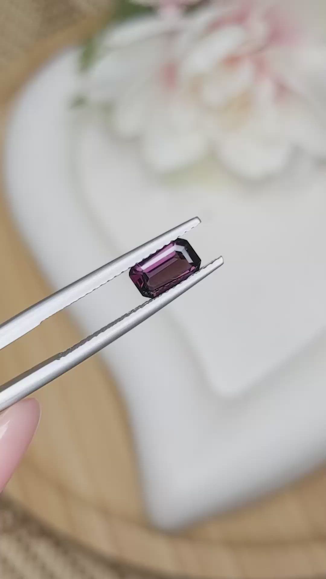 0.81 Ct. Pinkish Purple Spinel from Ceylon (Sri Lanka) Size Video