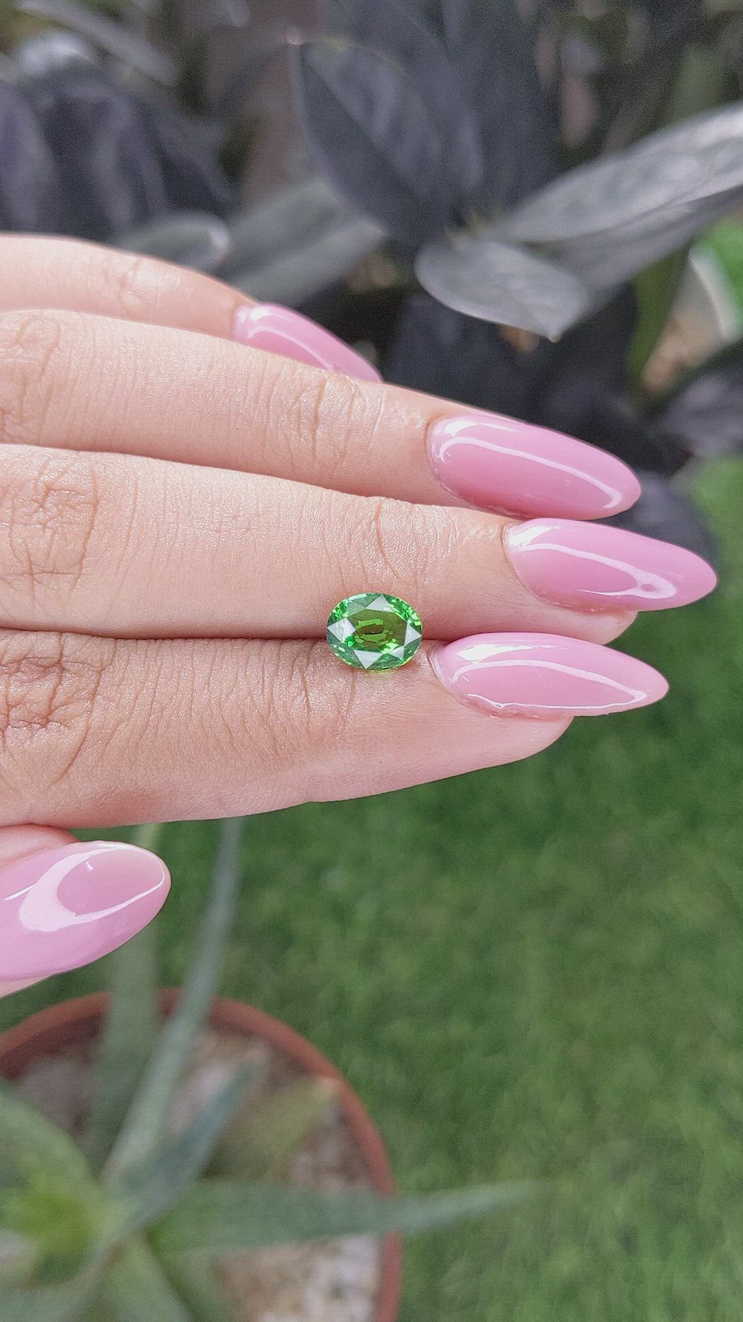 1.54 Ct. Tsavorite Garnet from Tanzania Size Video