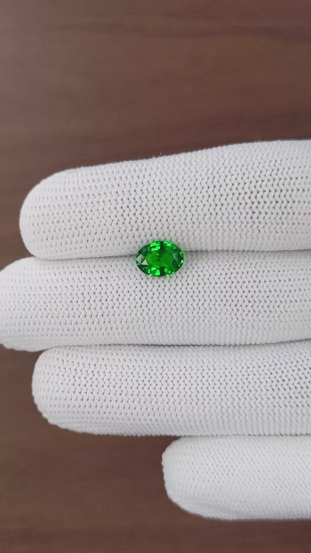 1.53 Ct. Tsavorite Garnet from Tanzania Size Video