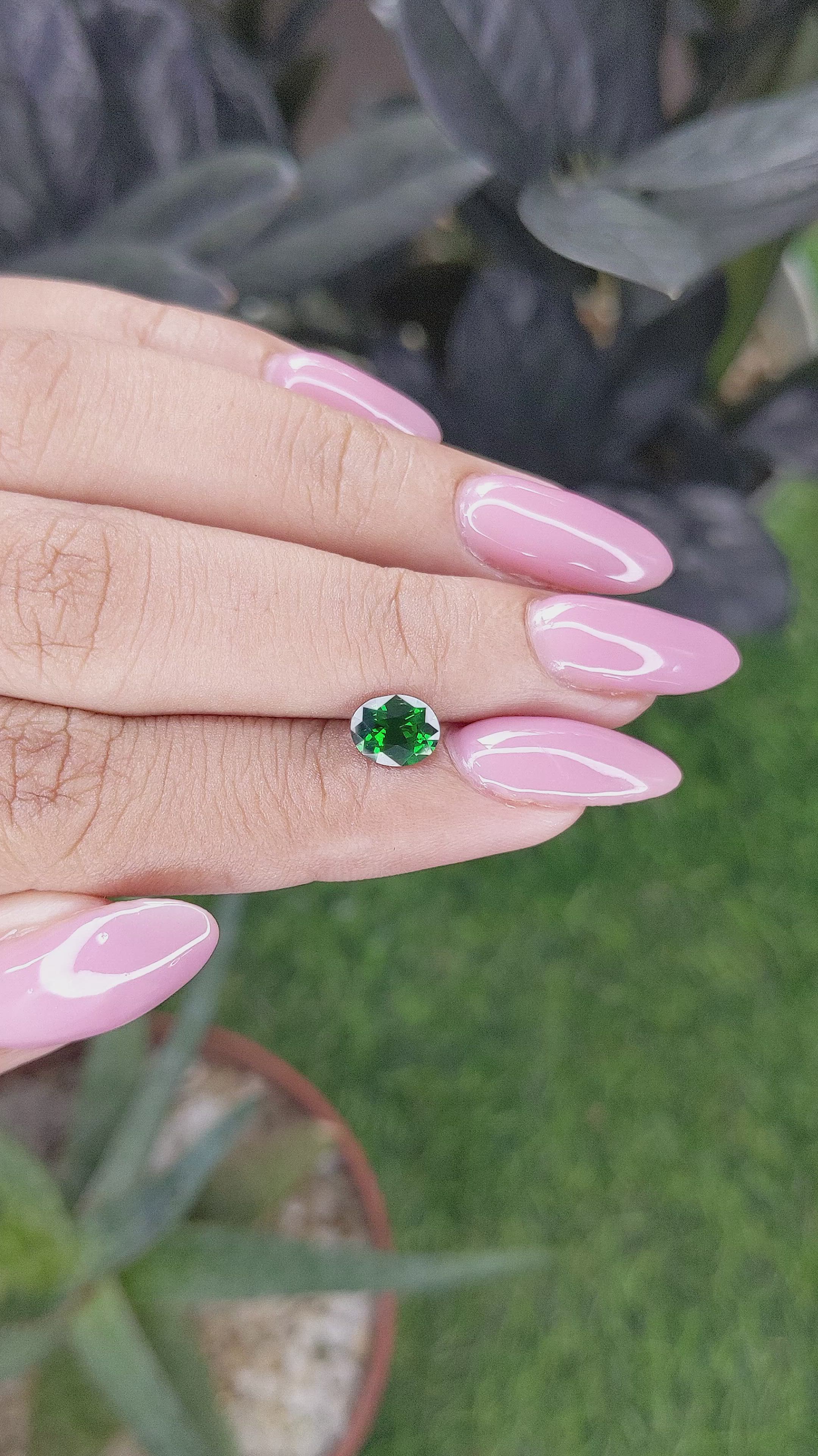 1.10 Ct. Tsavorite Garnet from Tanzania Size Video