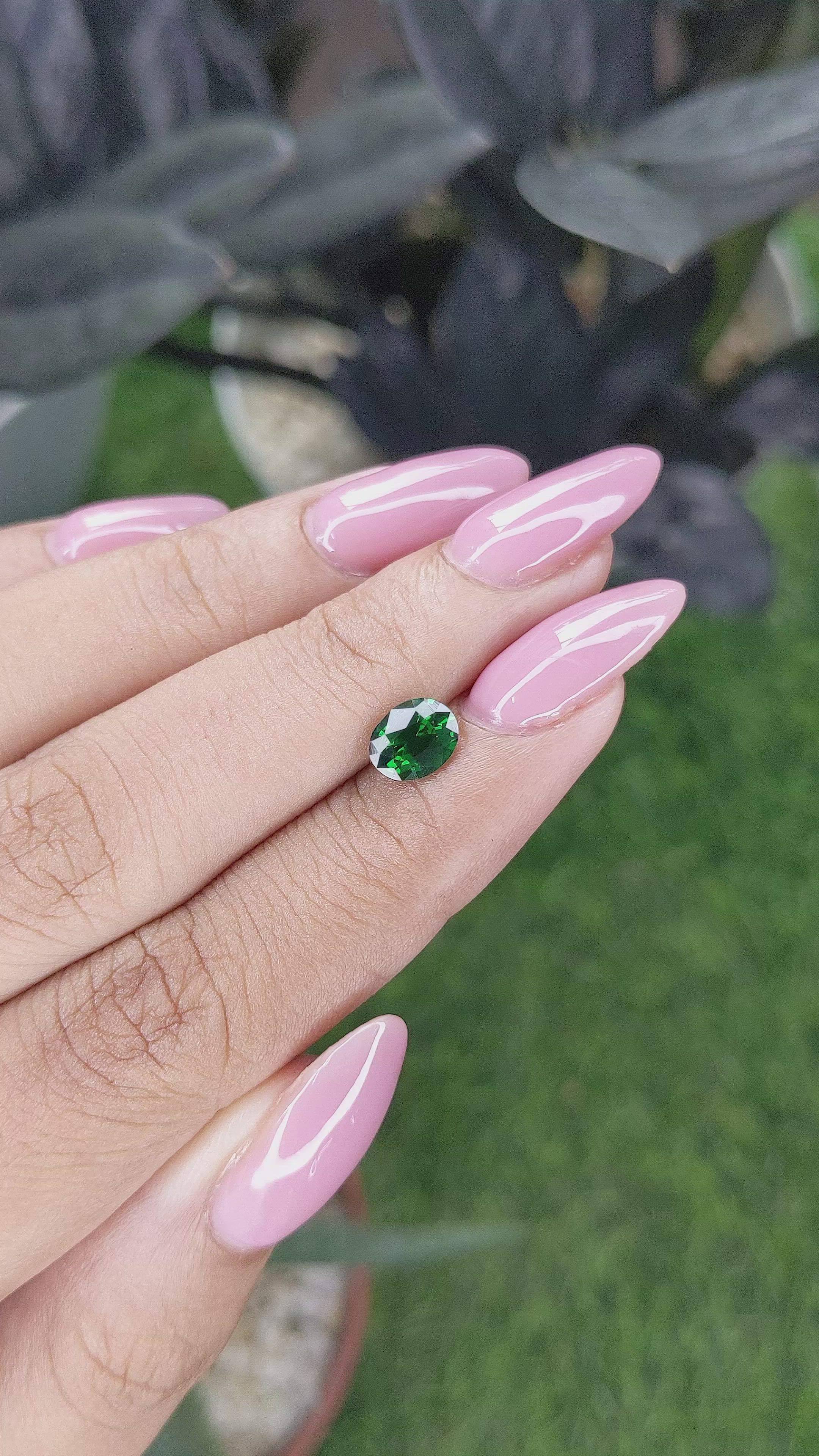 1.10 Ct. Tsavorite Garnet from Tanzania Size Video