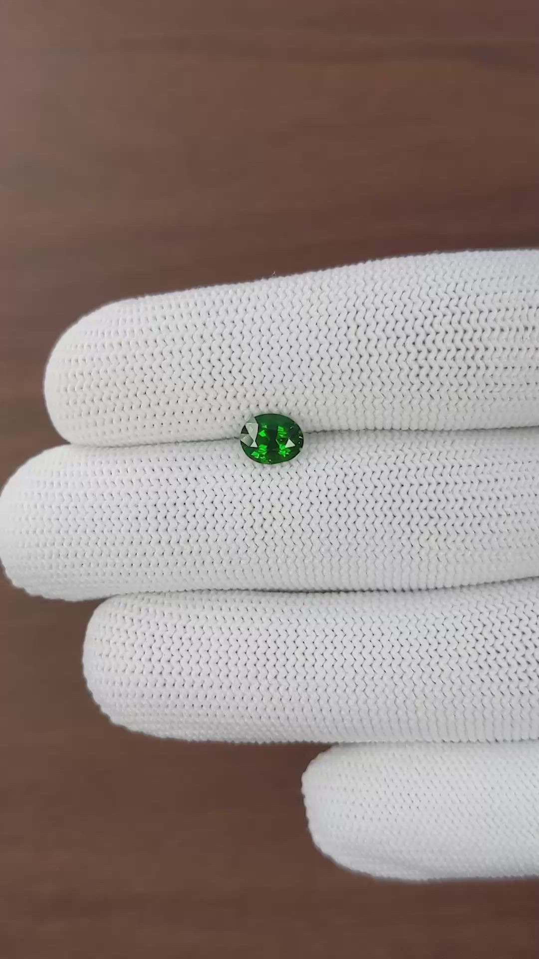 1.10 Ct. Tsavorite Garnet from Tanzania Size Video