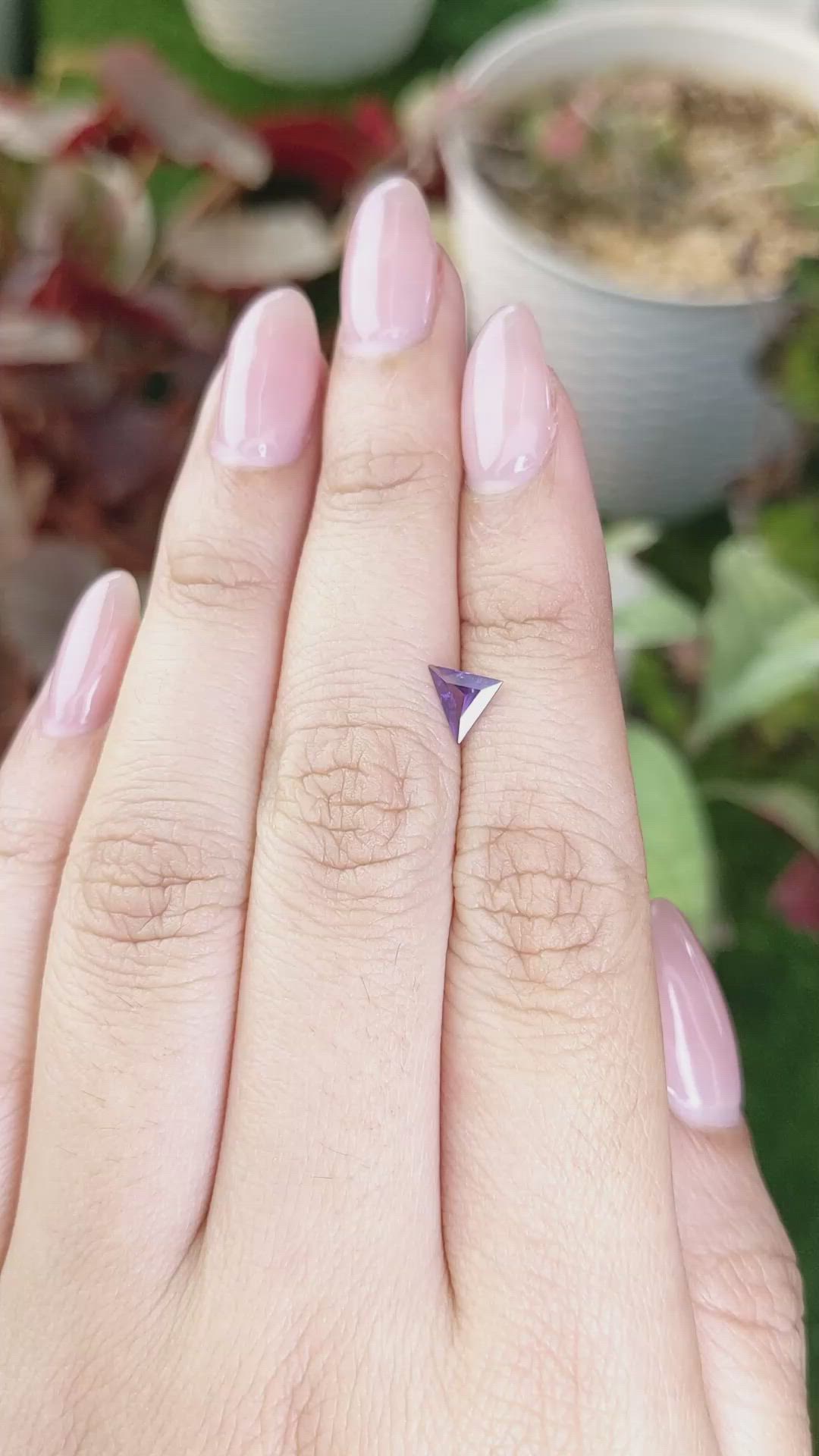 0.37 Ct. Pinkish Purple Spinel from Ceylon (Sri Lanka) Size Video