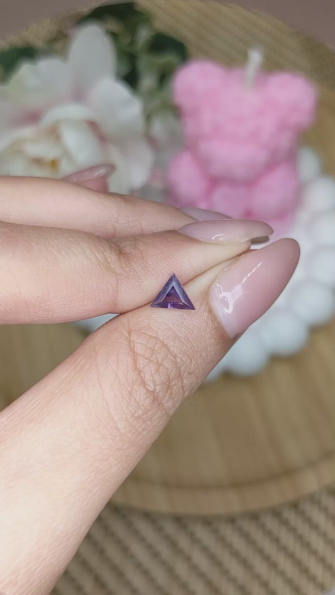 0.37 Ct. Pinkish Purple Spinel from Ceylon (Sri Lanka) Size Video