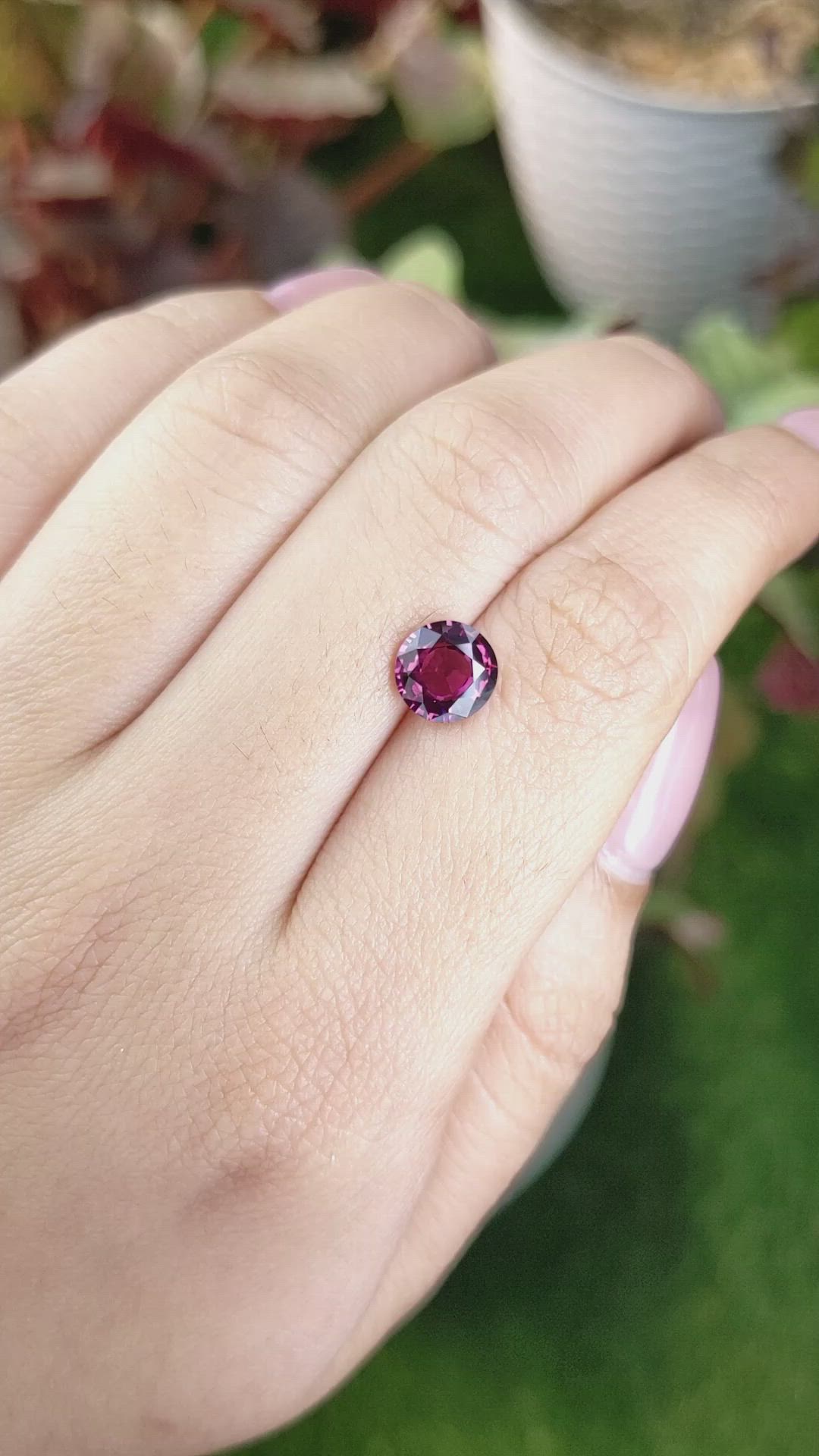 1.84 Ct. Purplish Pink Rhodolite Garnet from Ceylon (Sri Lanka) Size Video