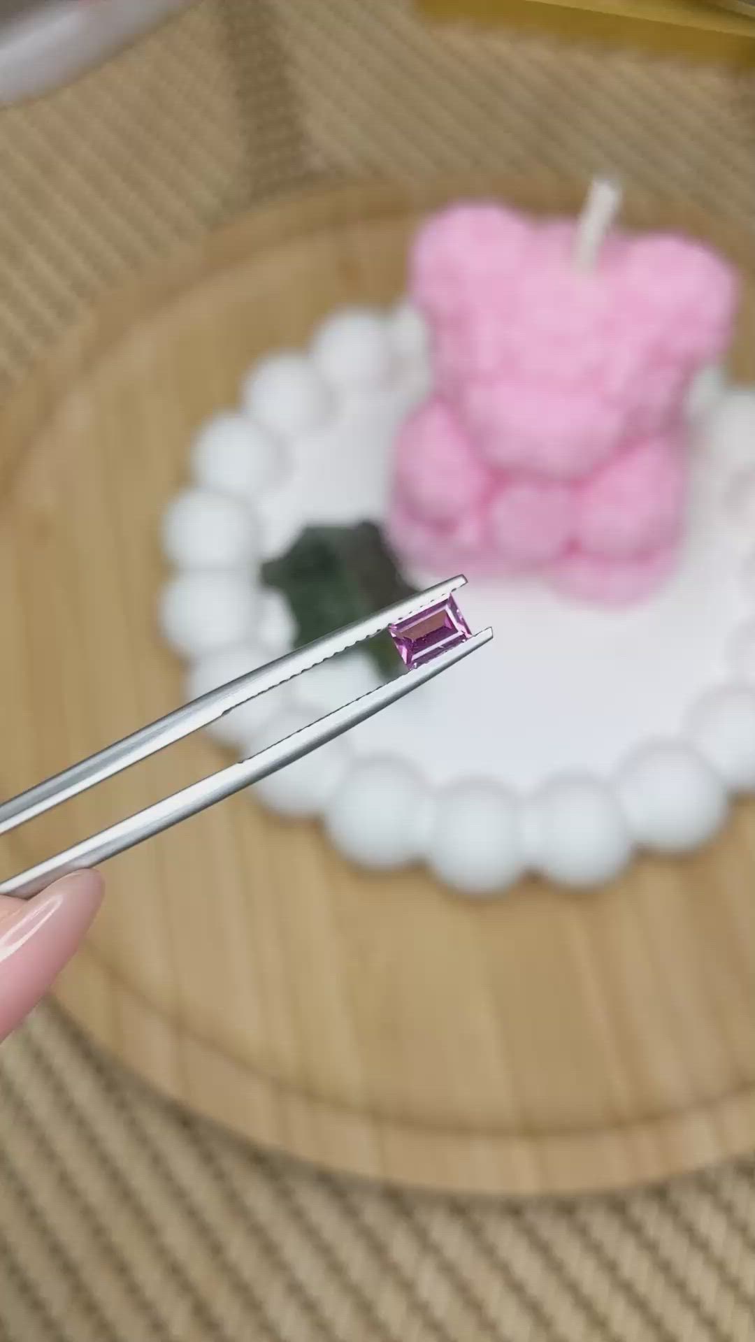 0.45 Ct. Purplish Pink Rhodolite Garnet from Ceylon (Sri Lanka) Size Video