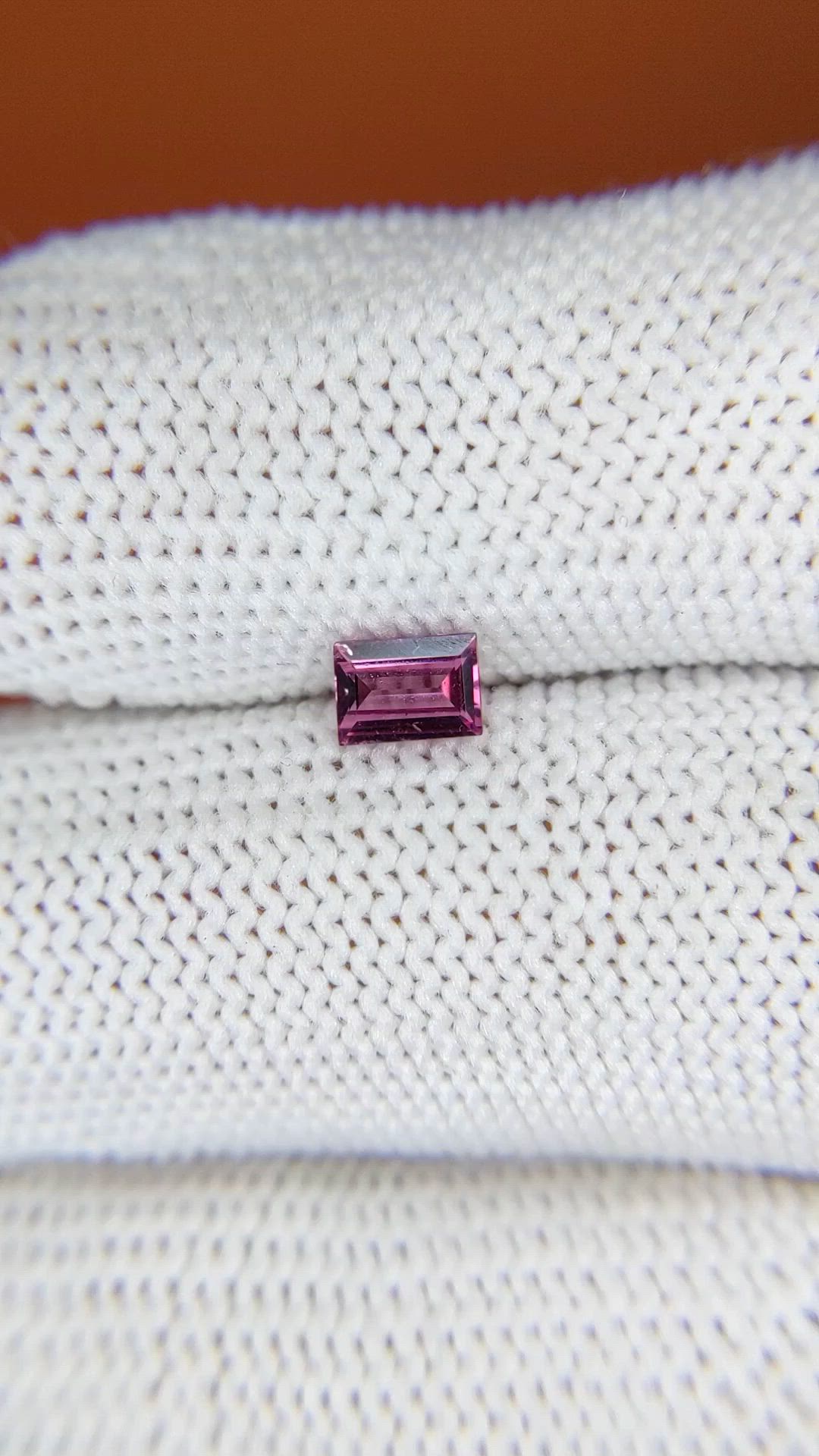 0.45 Ct. Purplish Pink Rhodolite Garnet from Ceylon (Sri Lanka) Size Video