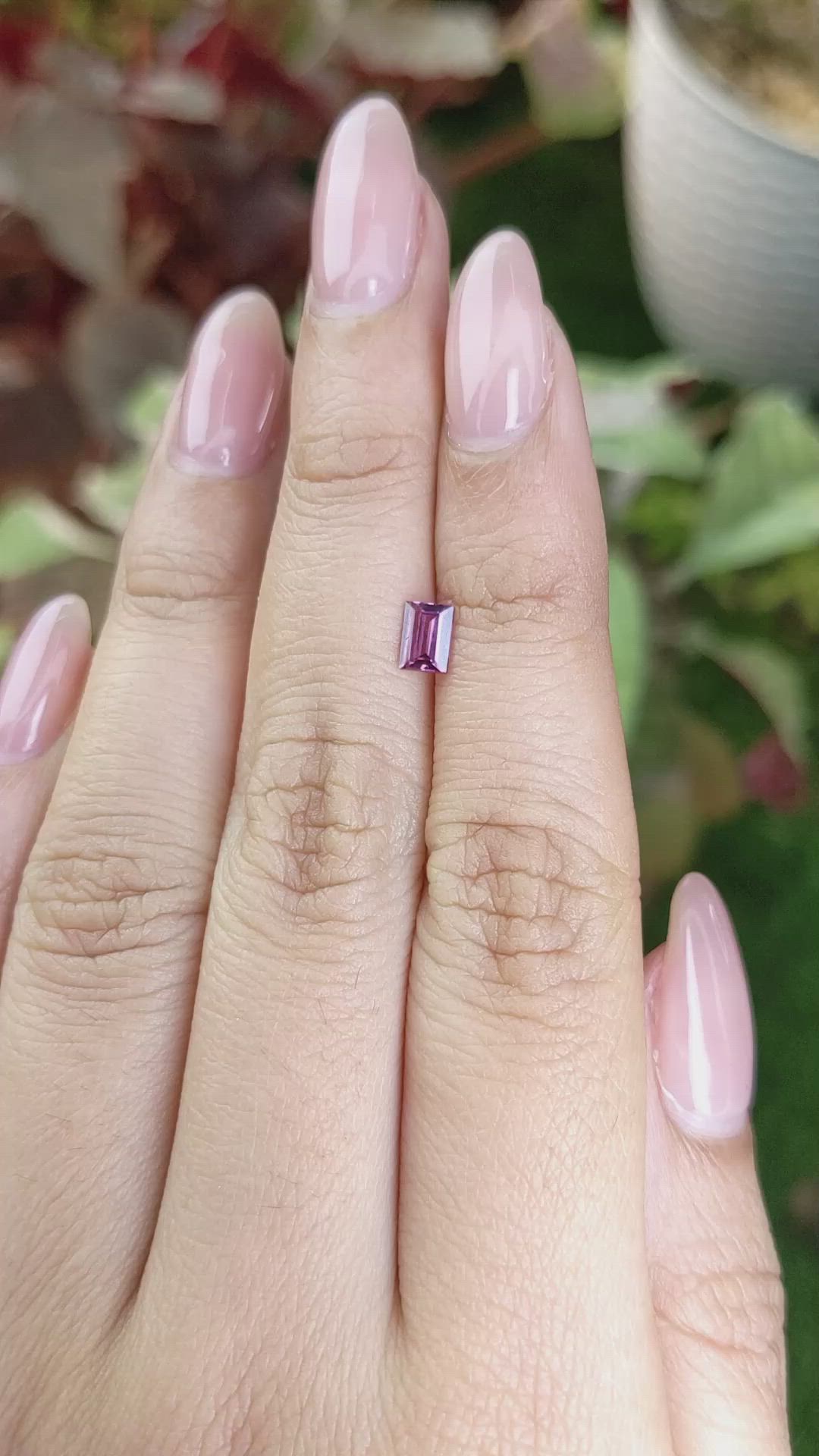 0.45 Ct. Purplish Pink Rhodolite Garnet from Ceylon (Sri Lanka) Size Video