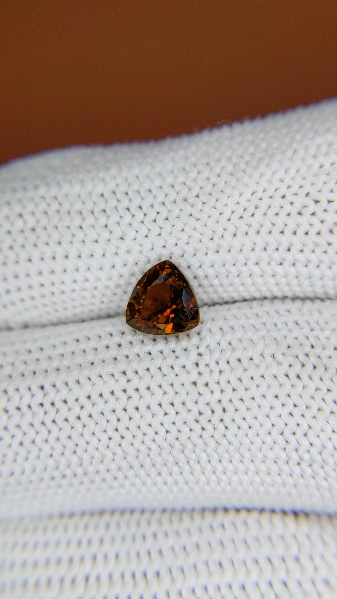 1.10 Ct. Brownish Orange Tourmaline from Ceylon (Sri Lanka) Size Video