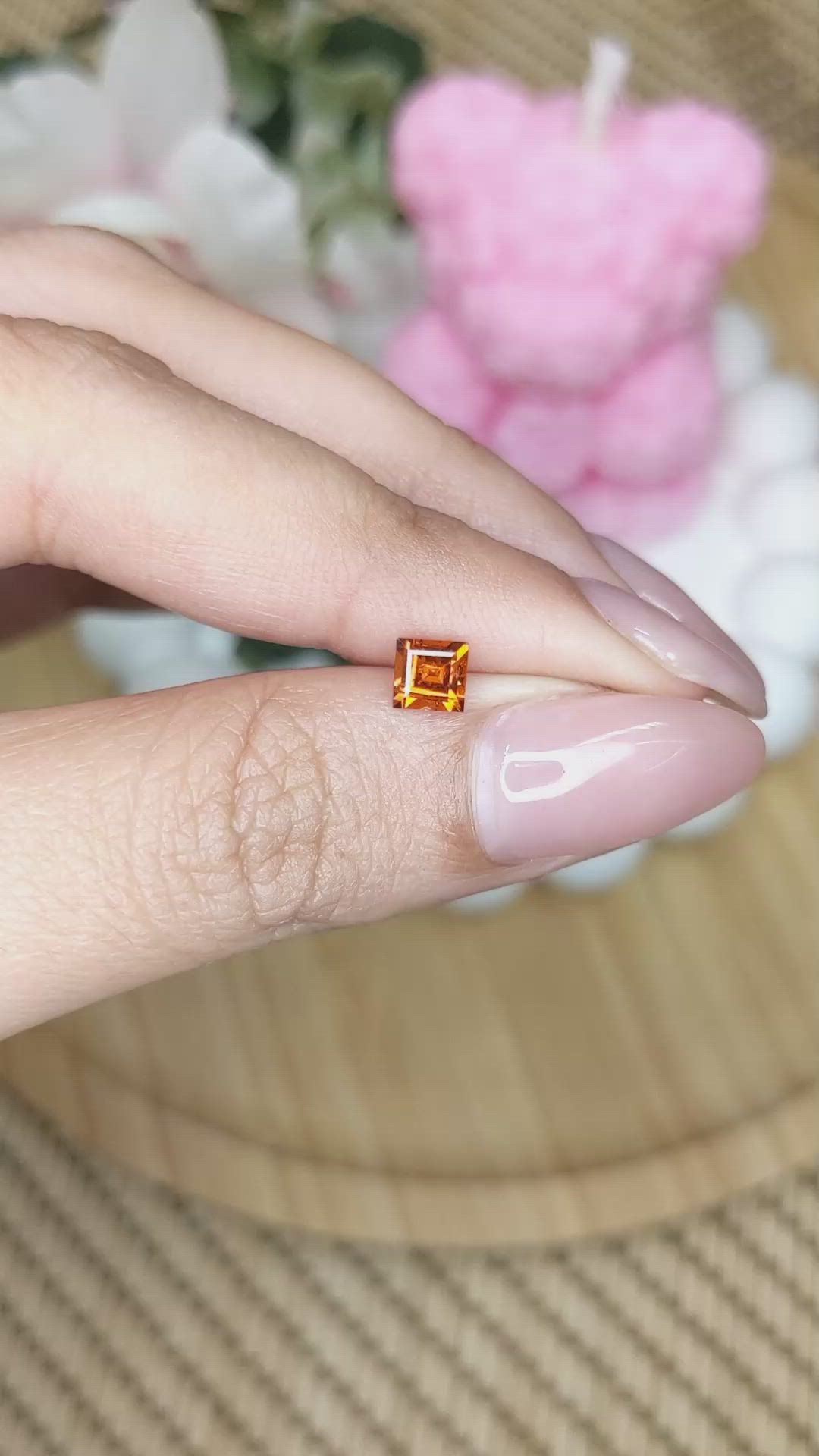 0.55 Ct. Orange Tourmaline from Ceylon (Sri Lanka) Size Video