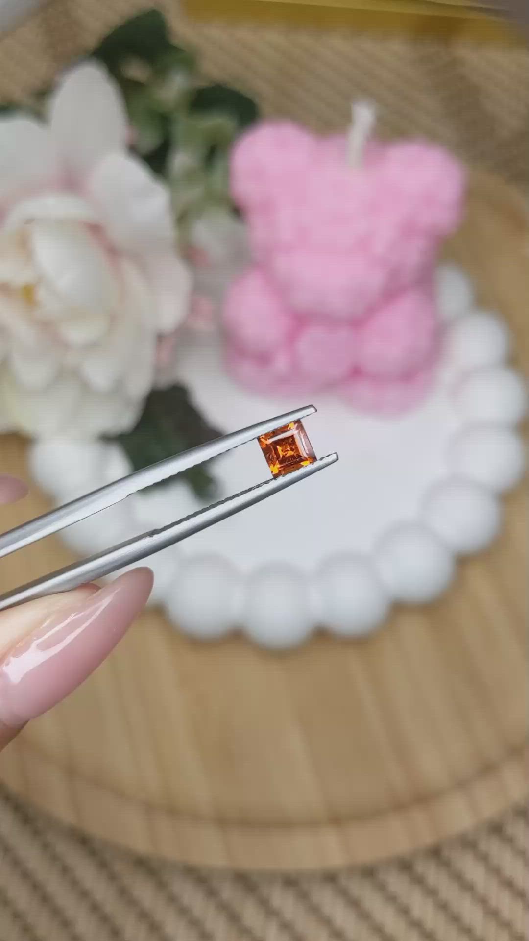 0.55 Ct. Orange Tourmaline from Ceylon (Sri Lanka) Size Video