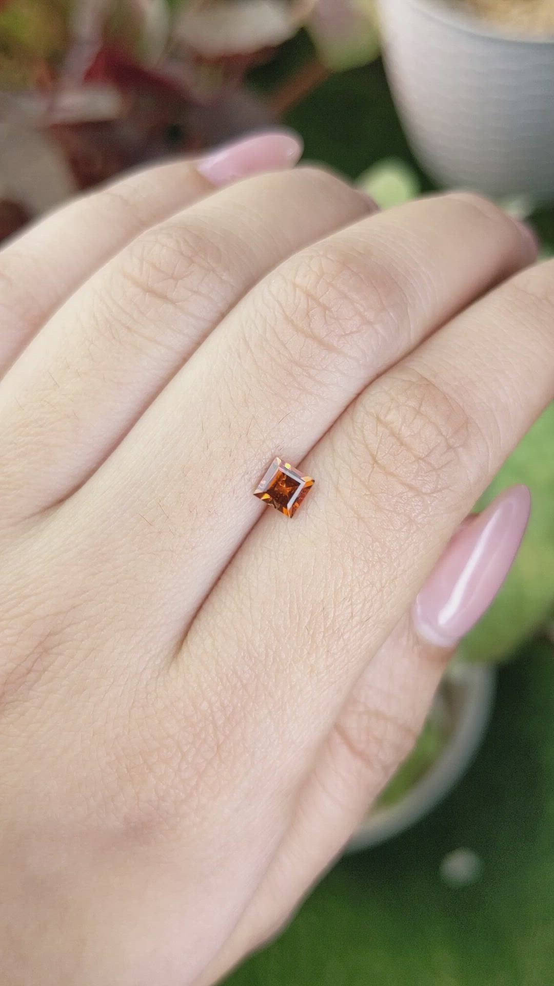 0.55 Ct. Orange Tourmaline from Ceylon (Sri Lanka) Size Video