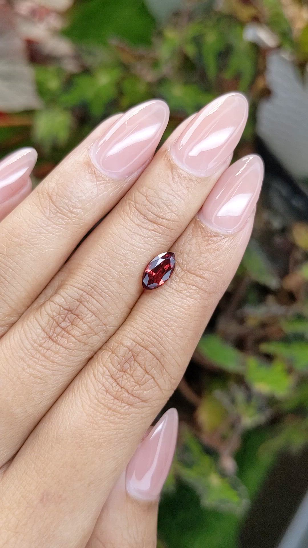 1.10 Ct. Red Garnet from Ceylon (Sri Lanka) Size Video