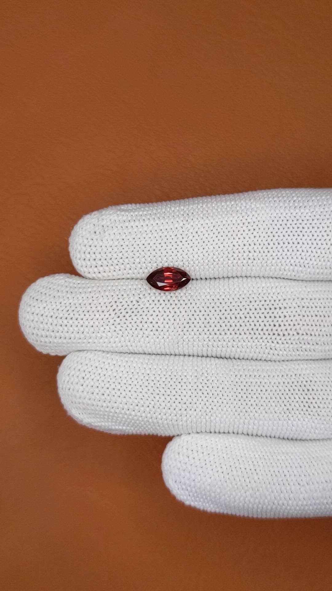 1.10 Ct. Red Garnet from Ceylon (Sri Lanka) Size Video