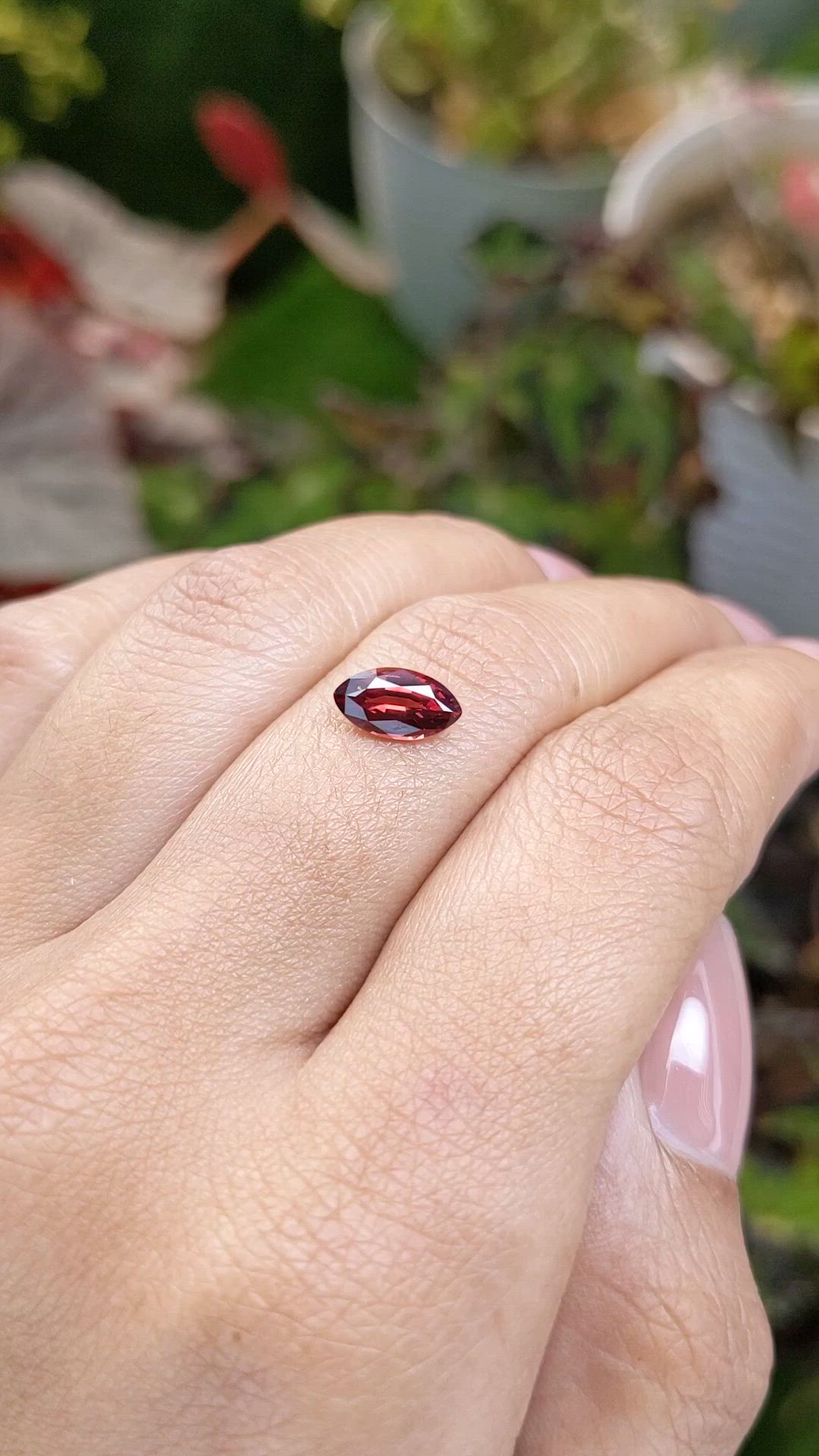 1.10 Ct. Red Garnet from Ceylon (Sri Lanka) Size Video