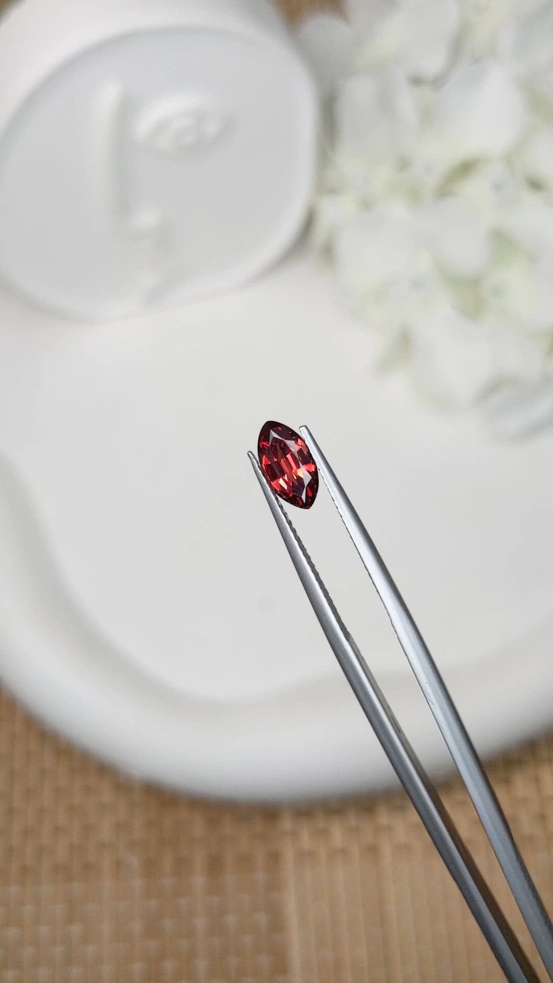 1.10 Ct. Red Garnet from Ceylon (Sri Lanka) Size Video