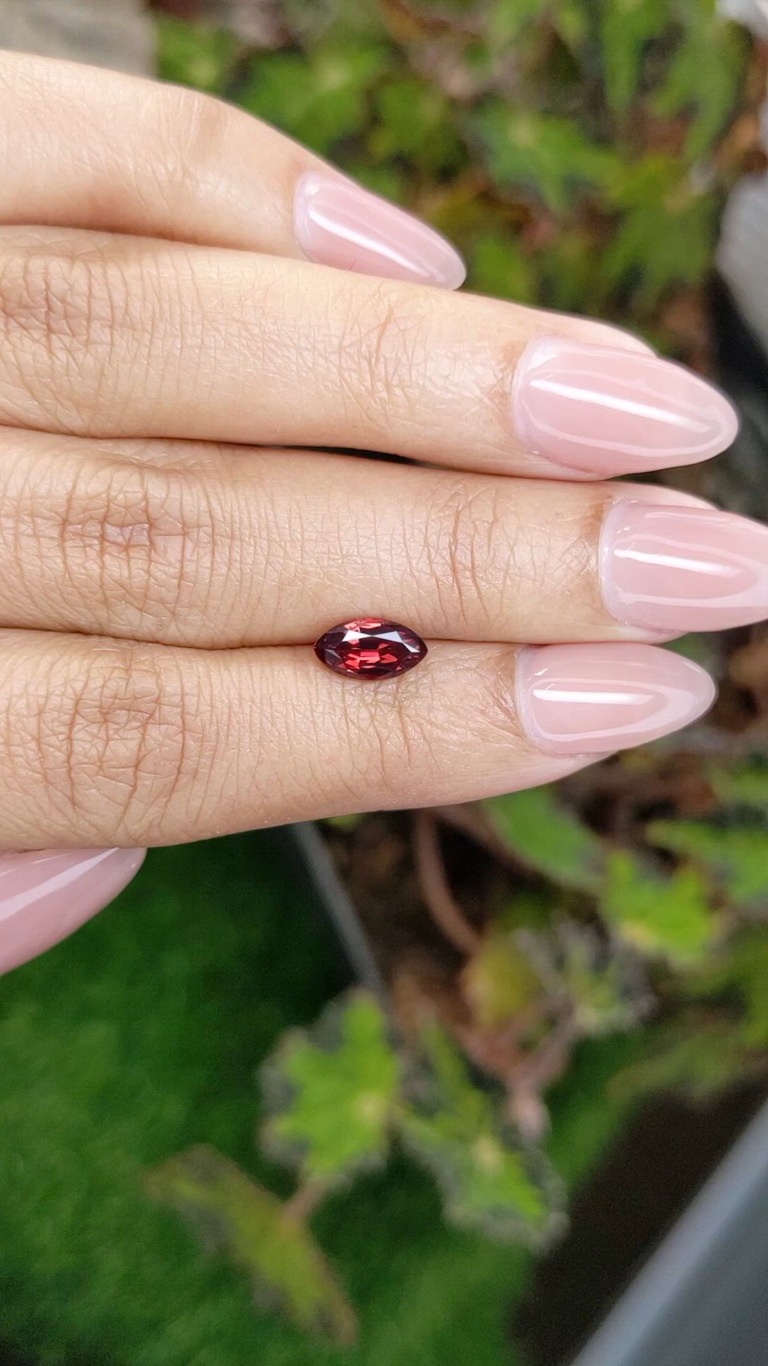 1.10 Ct. Red Garnet from Ceylon (Sri Lanka) Size Video