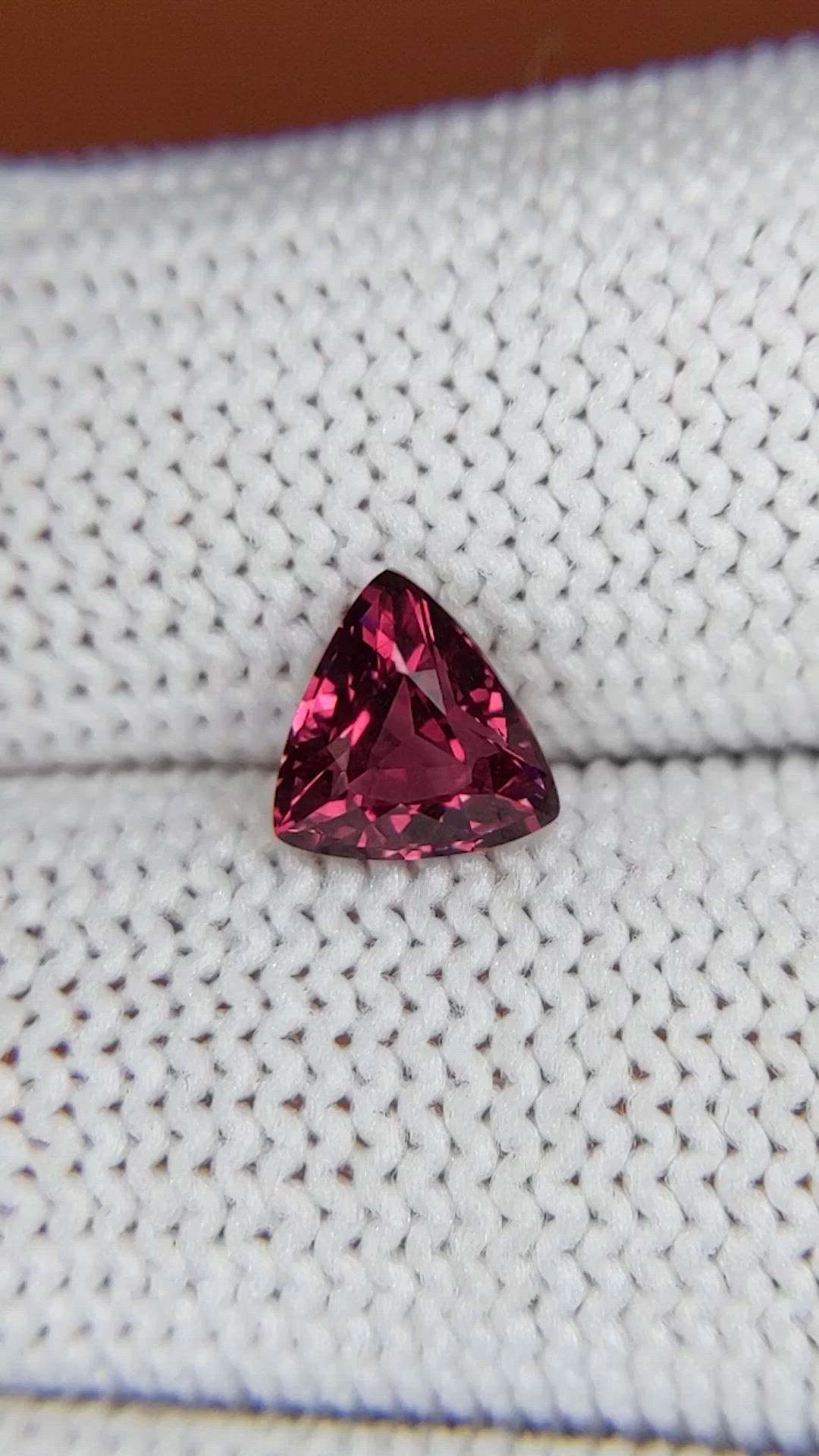 1.18 Ct. Purplish Pink Rhodolite Garnet from Ceylon (Sri Lanka) Size Video