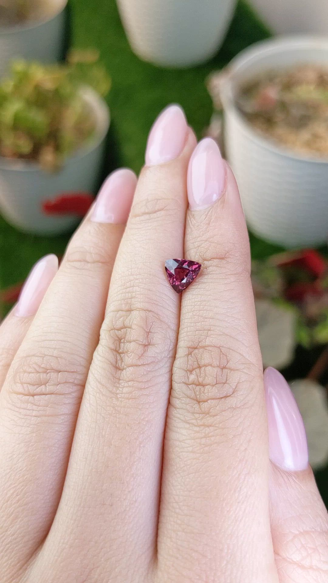 1.18 Ct. Purplish Pink Rhodolite Garnet from Ceylon (Sri Lanka) Size Video