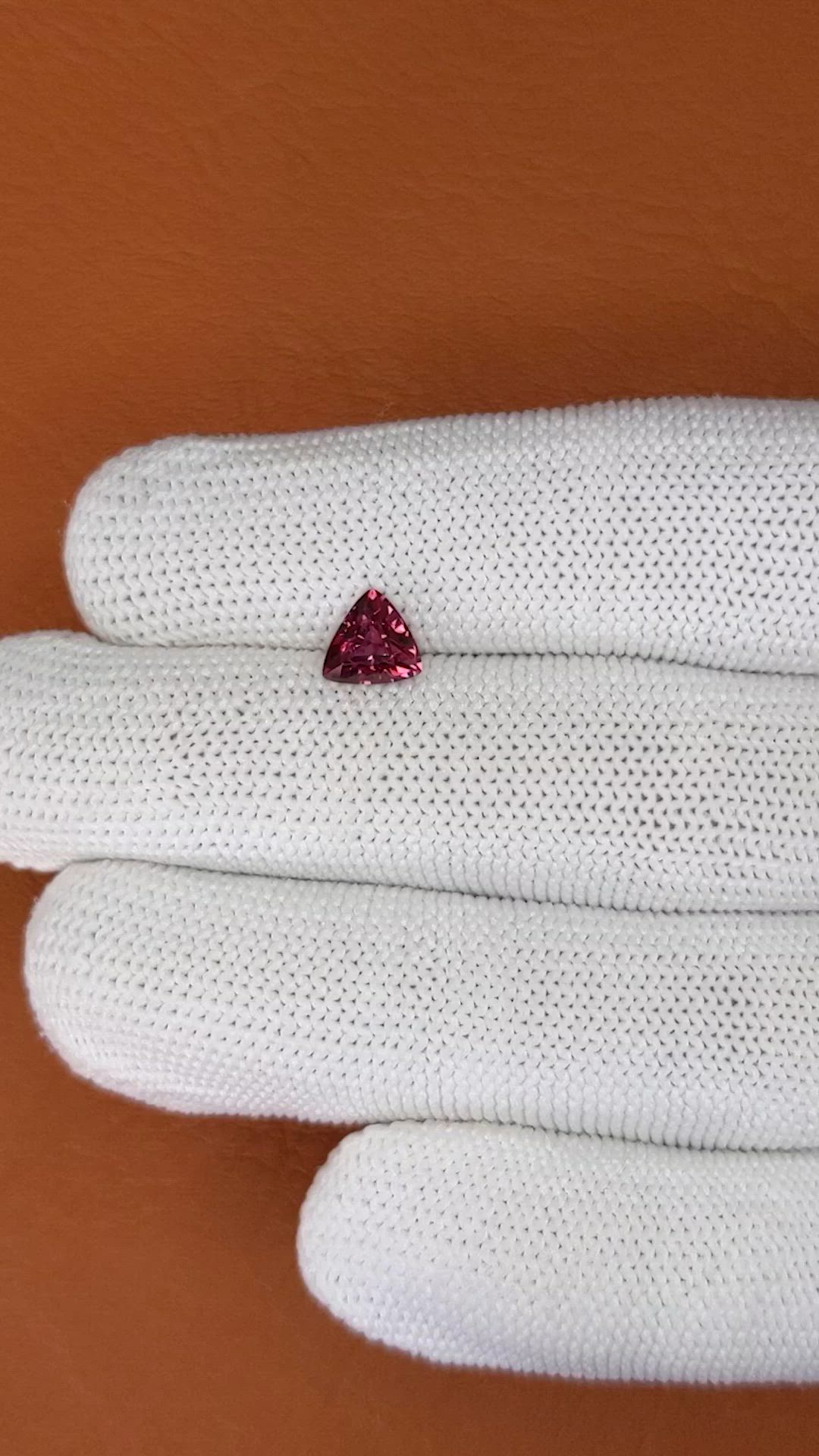 1.18 Ct. Purplish Pink Rhodolite Garnet from Ceylon (Sri Lanka) Size Video