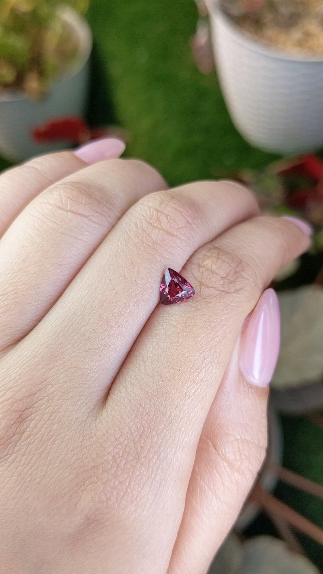 1.18 Ct. Purplish Pink Rhodolite Garnet from Ceylon (Sri Lanka) Size Video