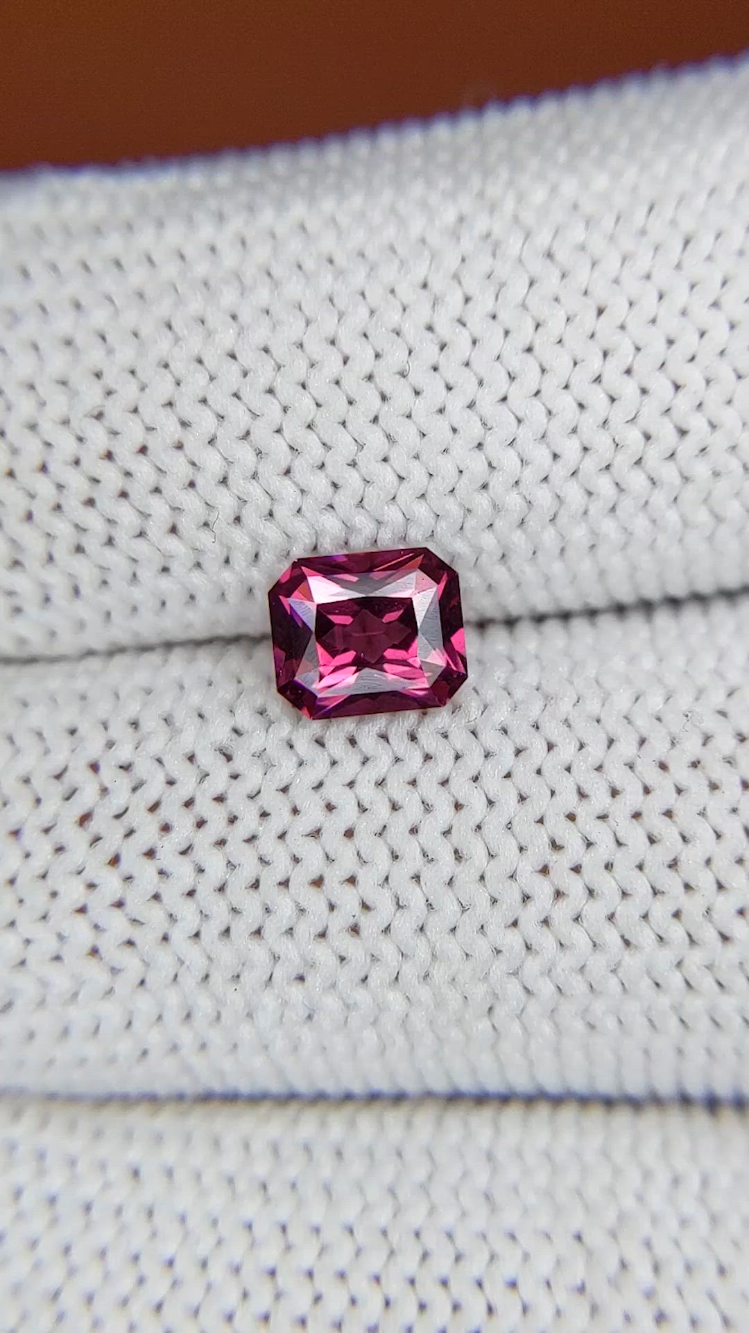 0.88 Ct. Purplish Pink Rhodolite Garnet from Ceylon (Sri Lanka) Size Video