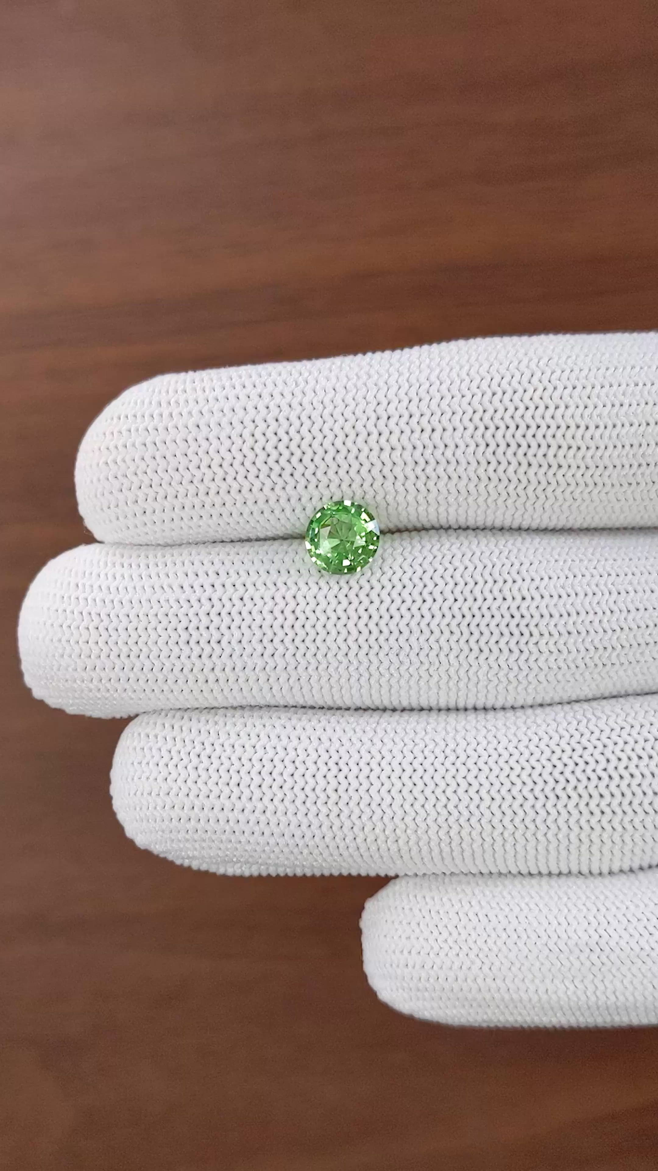 1.61 Ct. Tsavorite Garnet from Tanzania Size Video