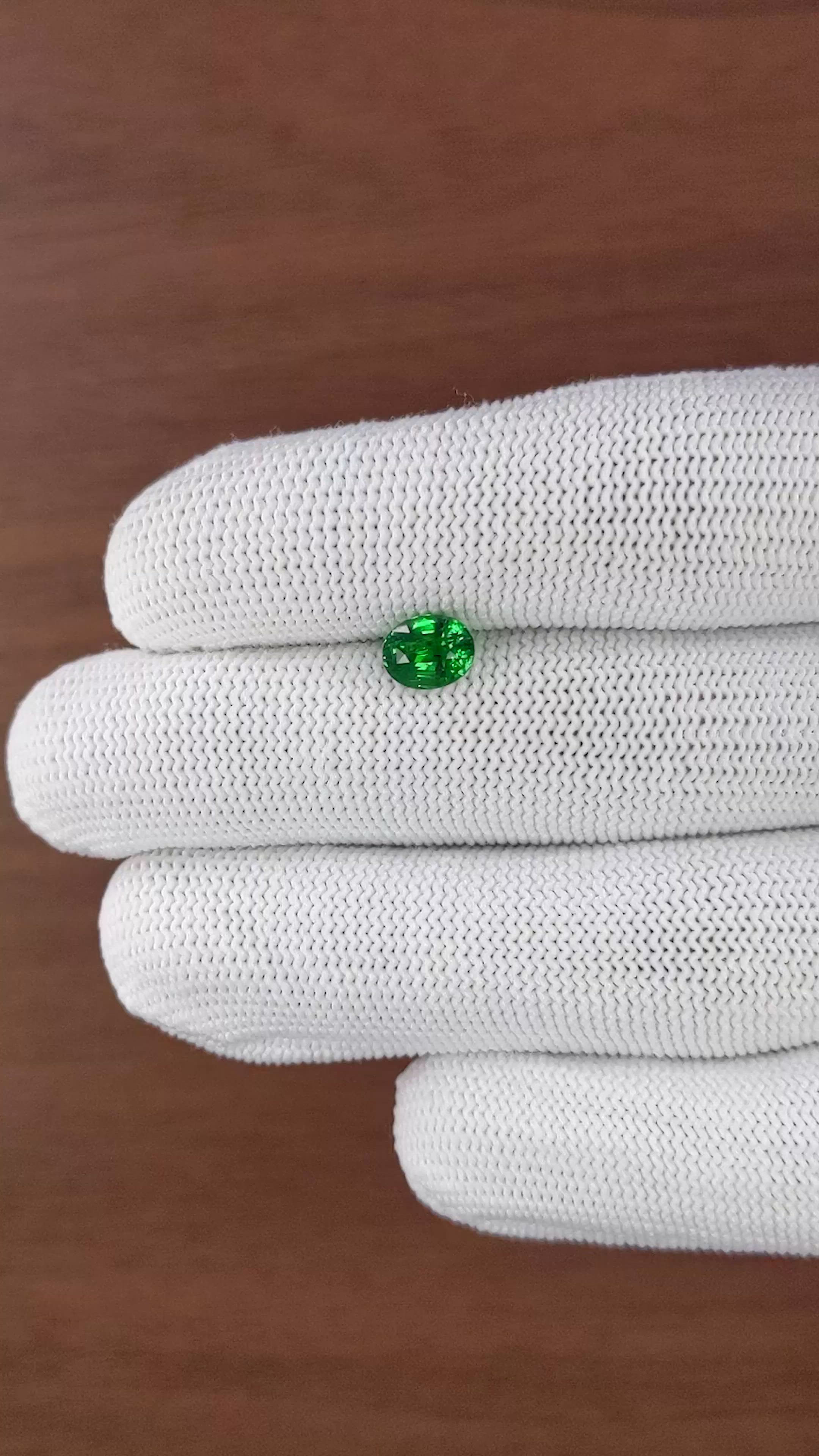 1.52 Ct. Tsavorite Garnet from Tanzania Size Video