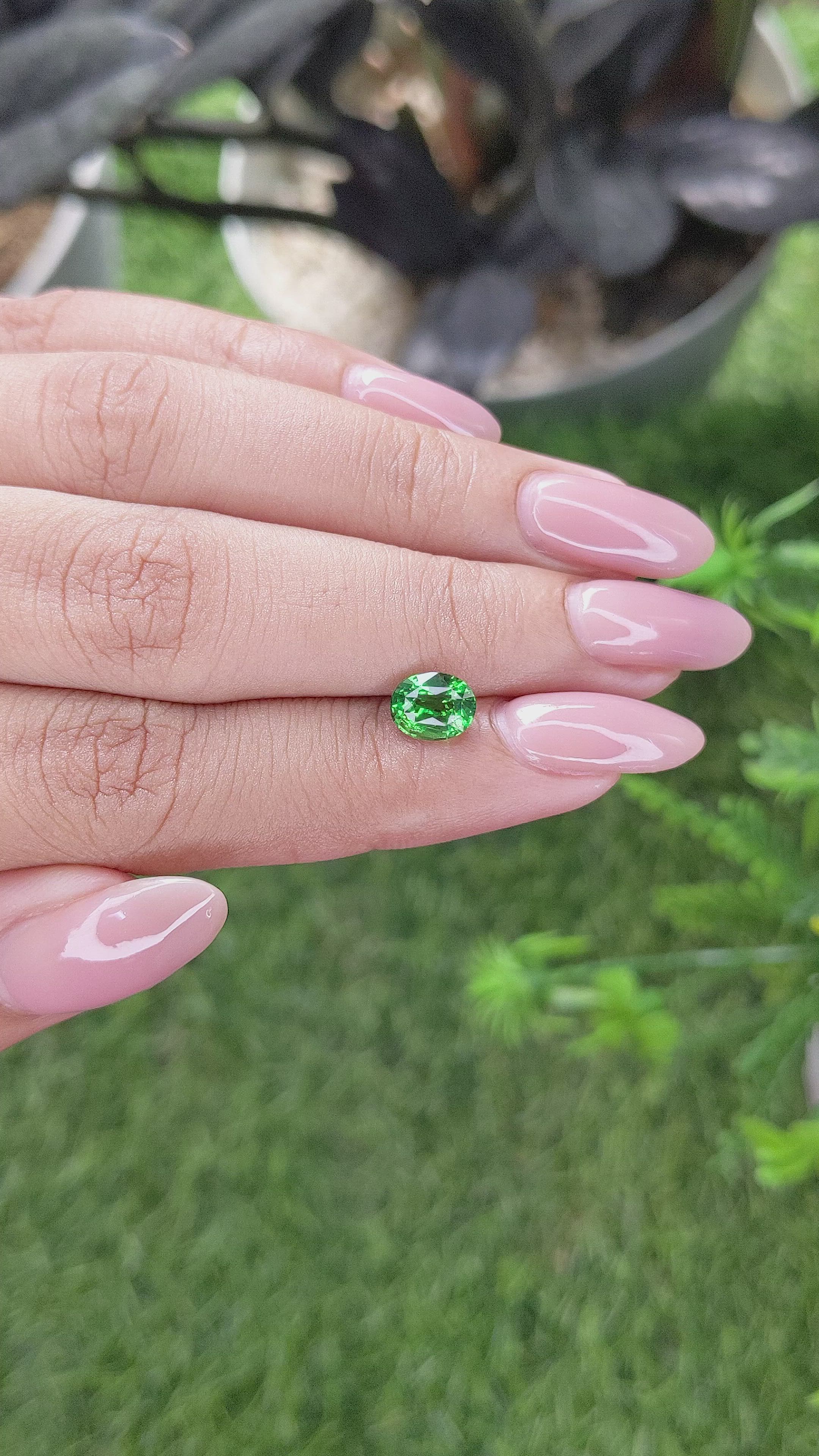1.52 Ct. Tsavorite Garnet from Tanzania Size Video