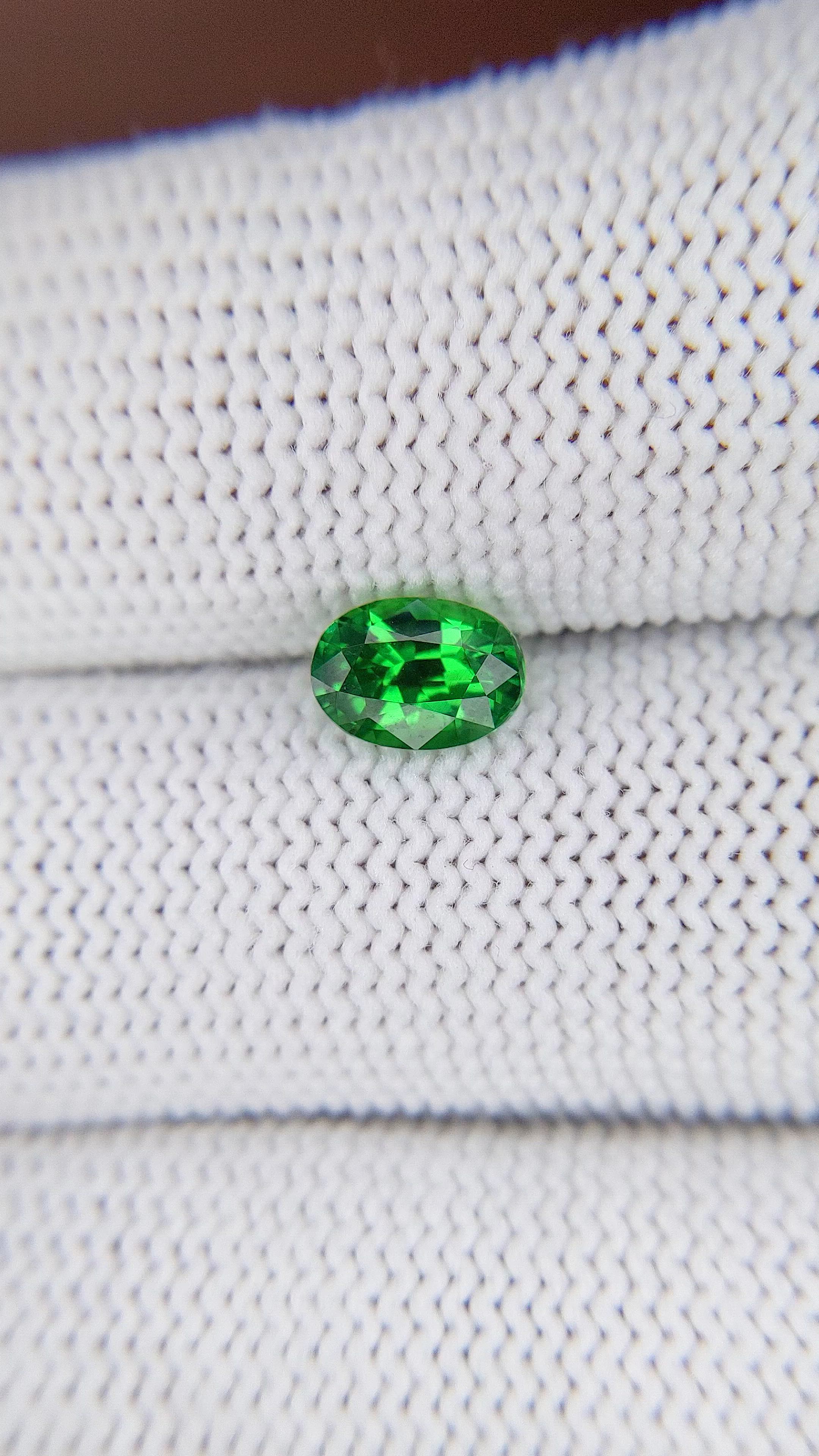 1.01 Ct. Tsavorite Garnet from Tanzania Size Video