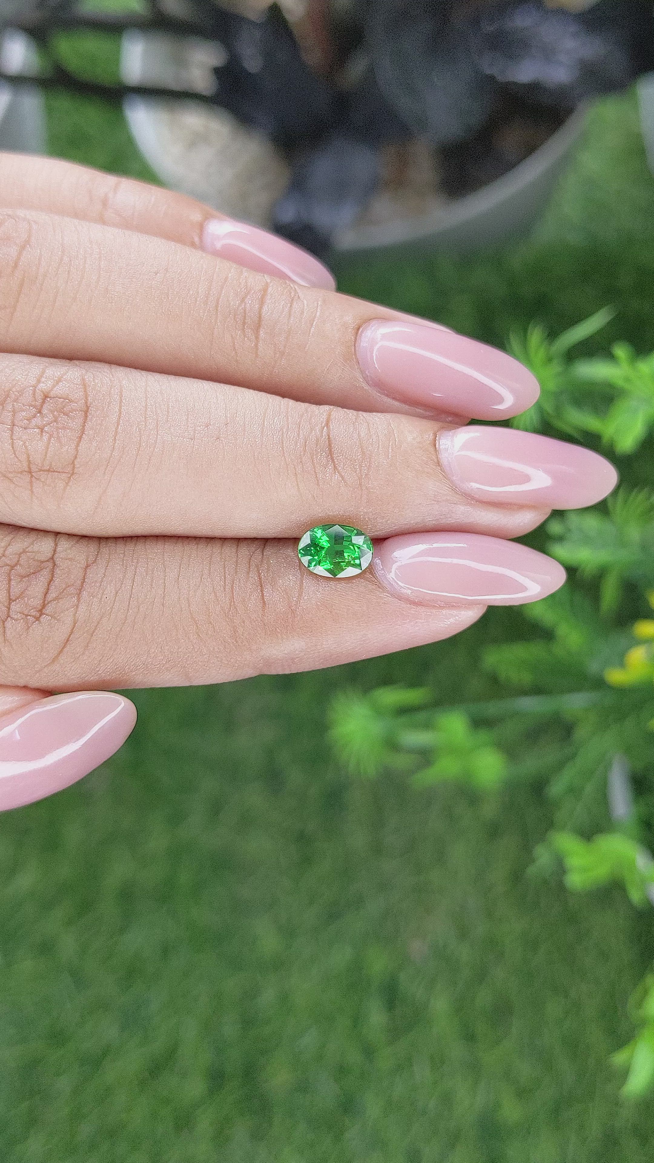 1.01 Ct. Tsavorite Garnet from Tanzania Size Video