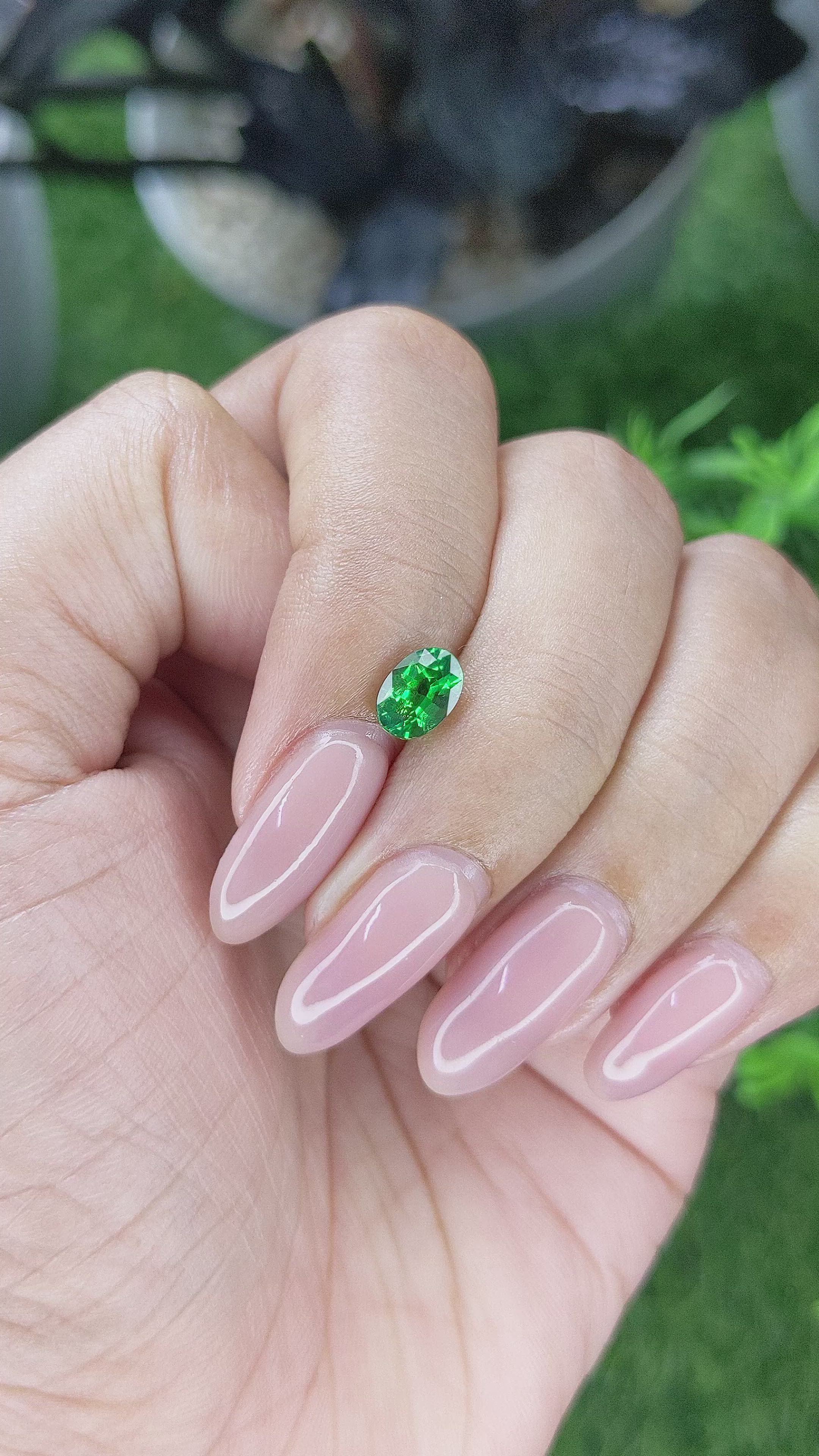 1.01 Ct. Tsavorite Garnet from Tanzania Size Video