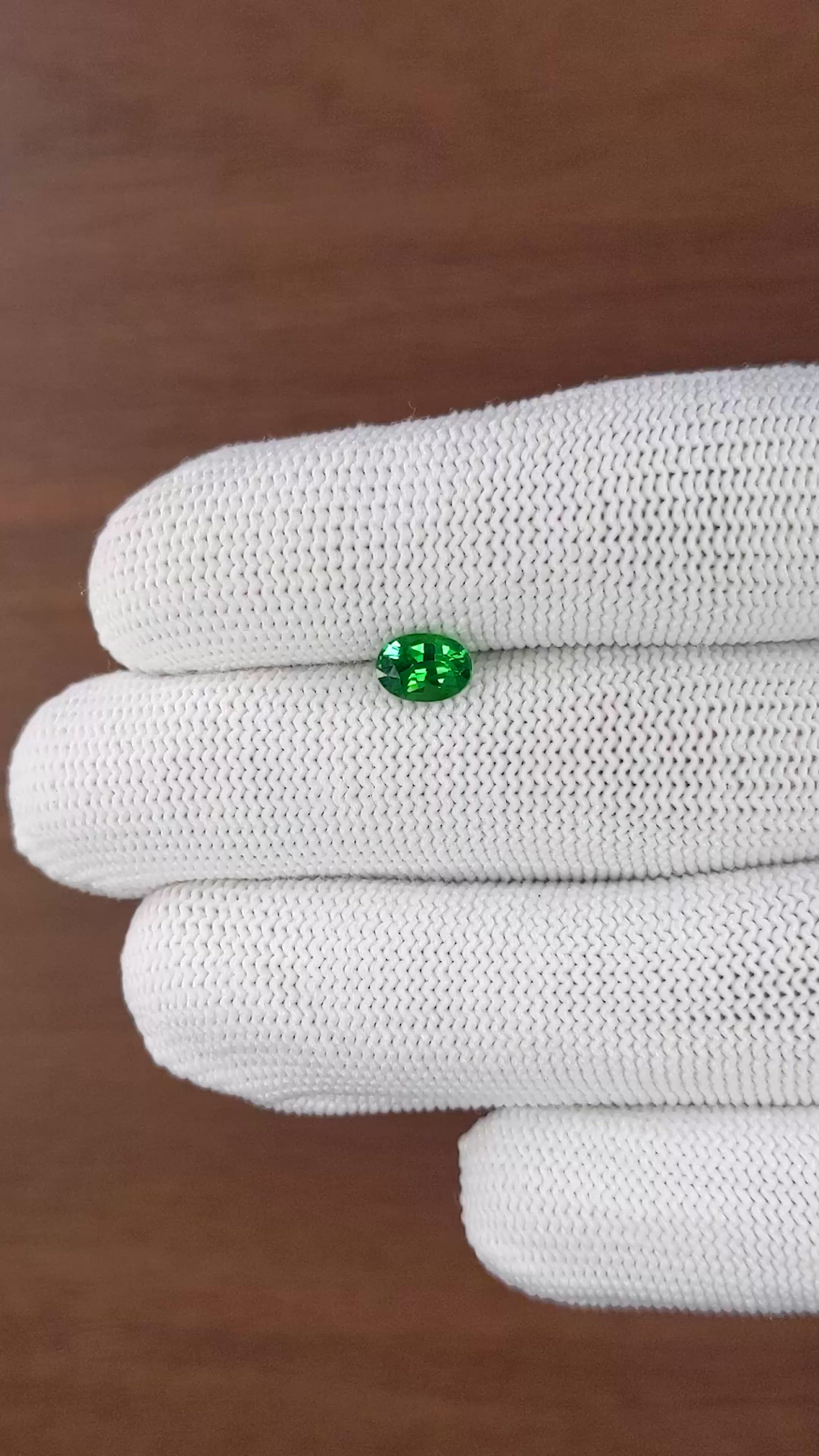 1.01 Ct. Tsavorite Garnet from Tanzania Size Video