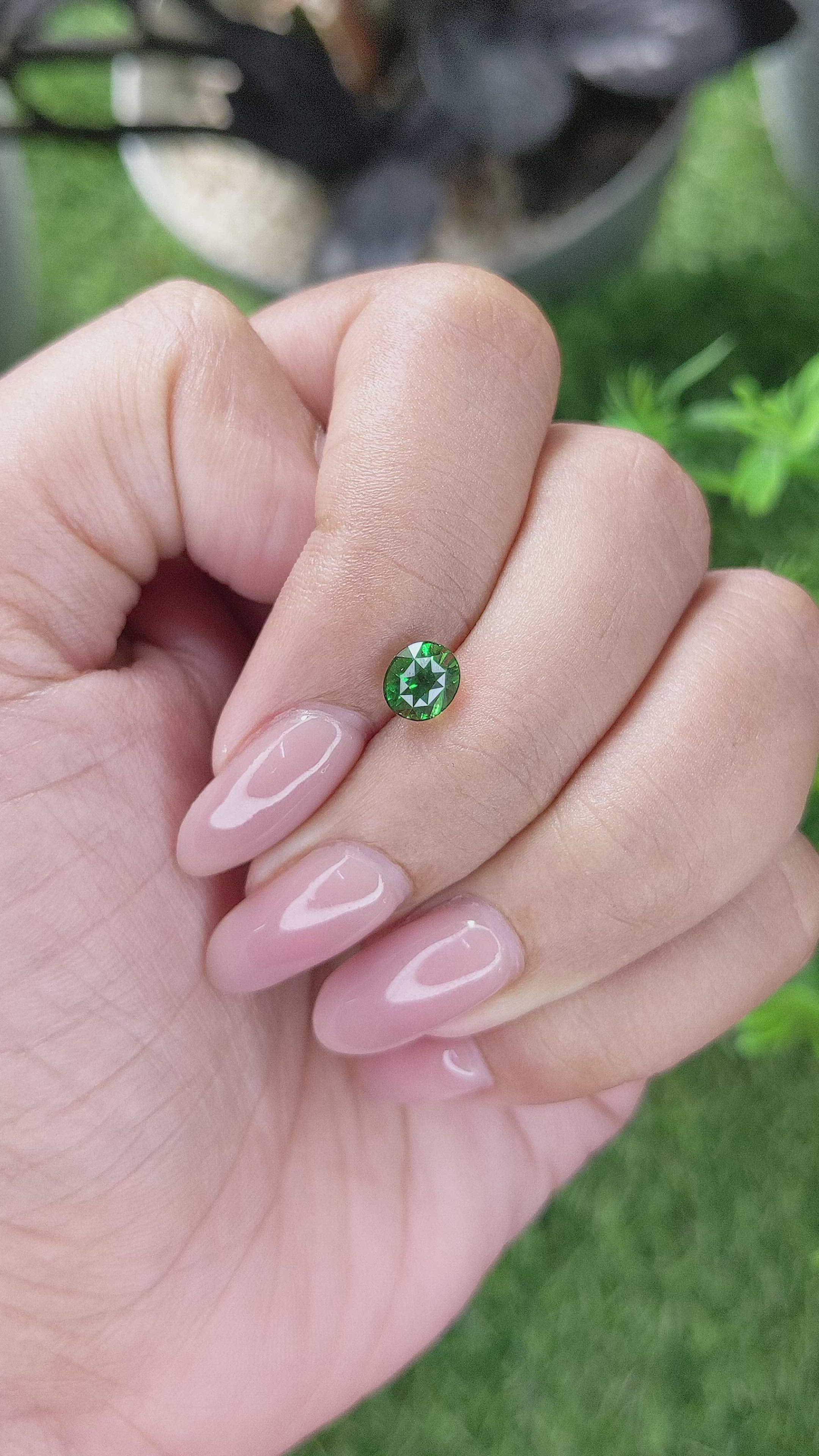 1.03 Ct. Tsavorite Garnet from Tanzania Size Video