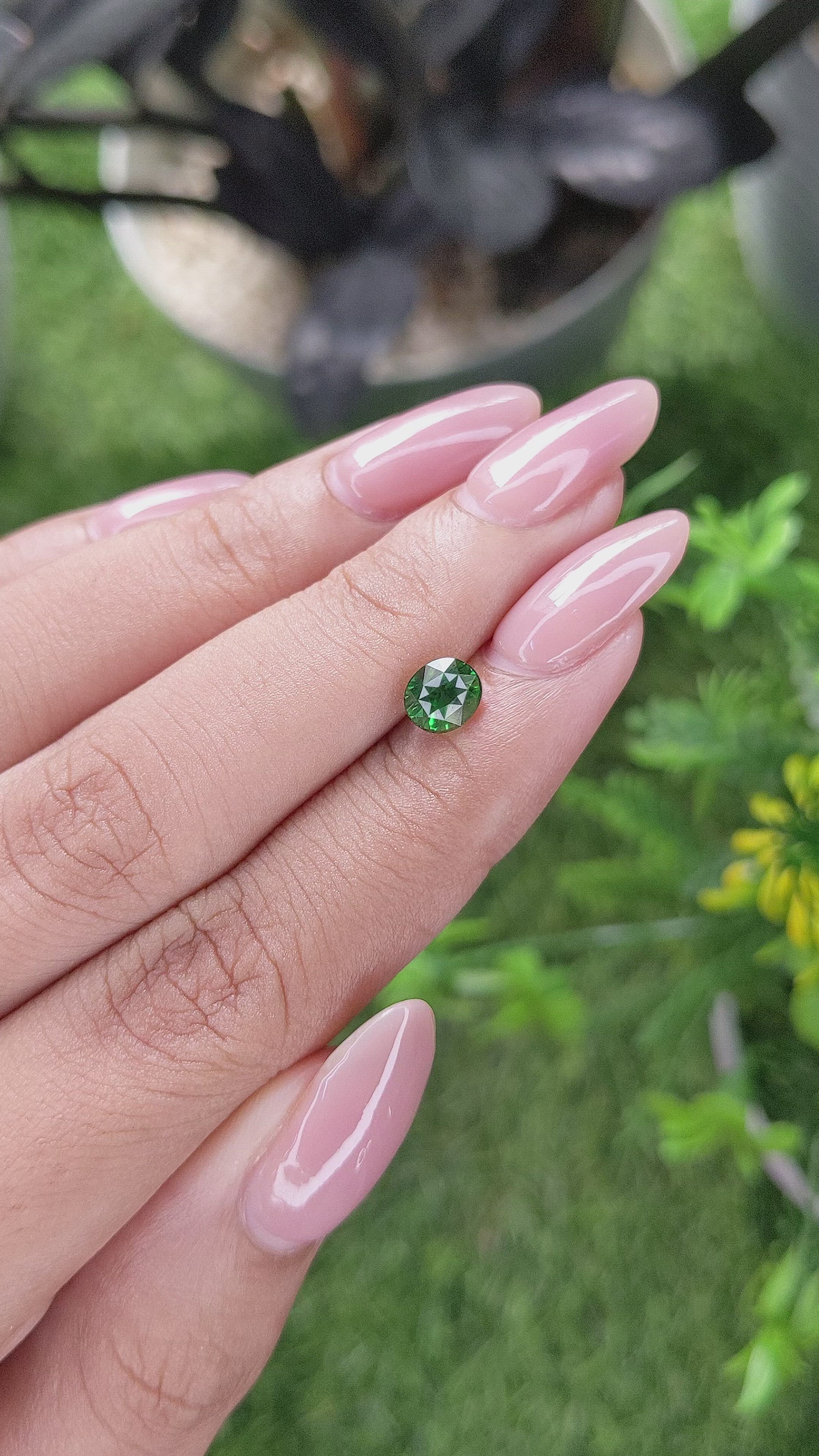 1.03 Ct. Tsavorite Garnet from Tanzania Size Video