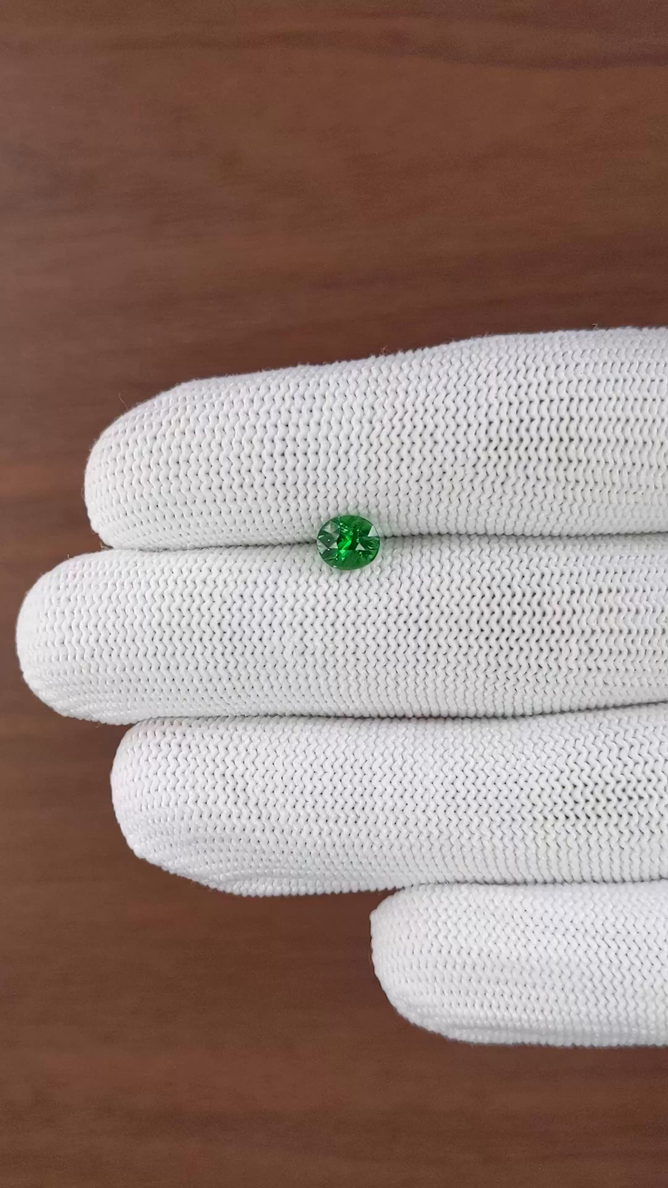 1.03 Ct. Tsavorite Garnet from Tanzania Size Video