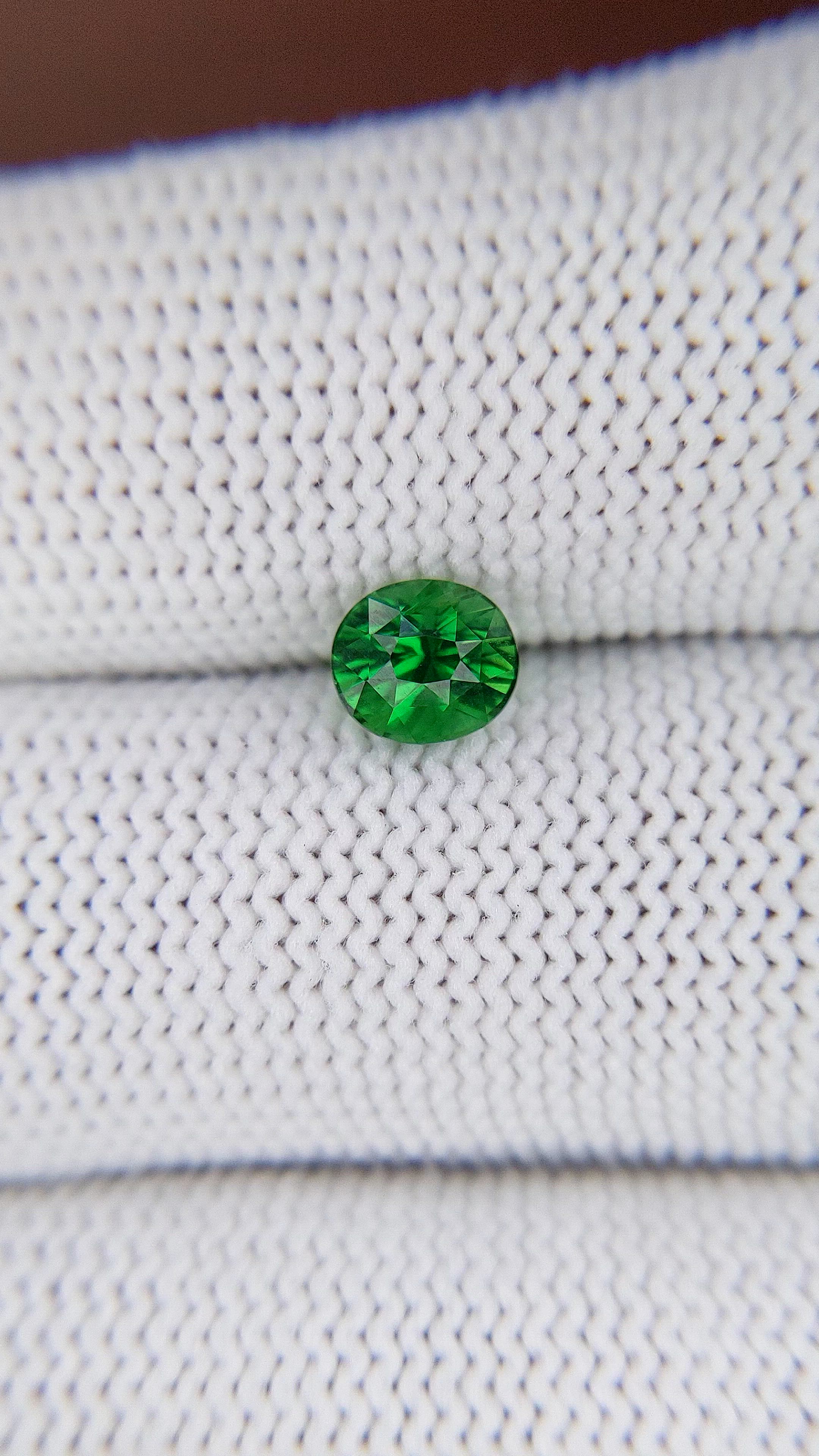 1.03 Ct. Tsavorite Garnet from Tanzania Size Video