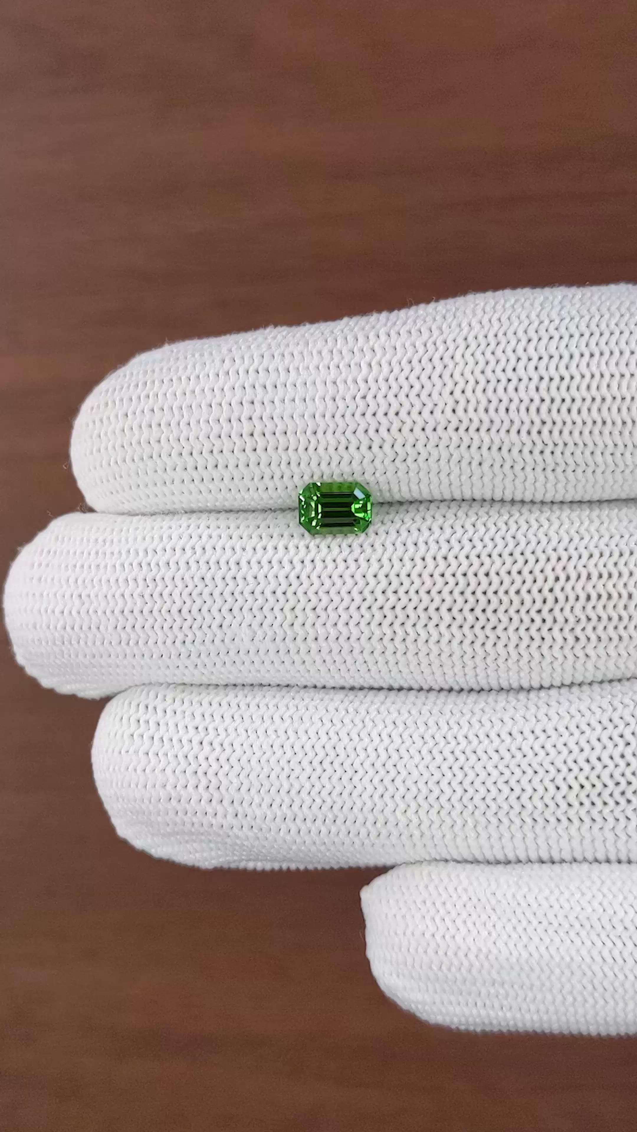 1.13 Ct. Tsavorite Garnet from Tanzania Size Video