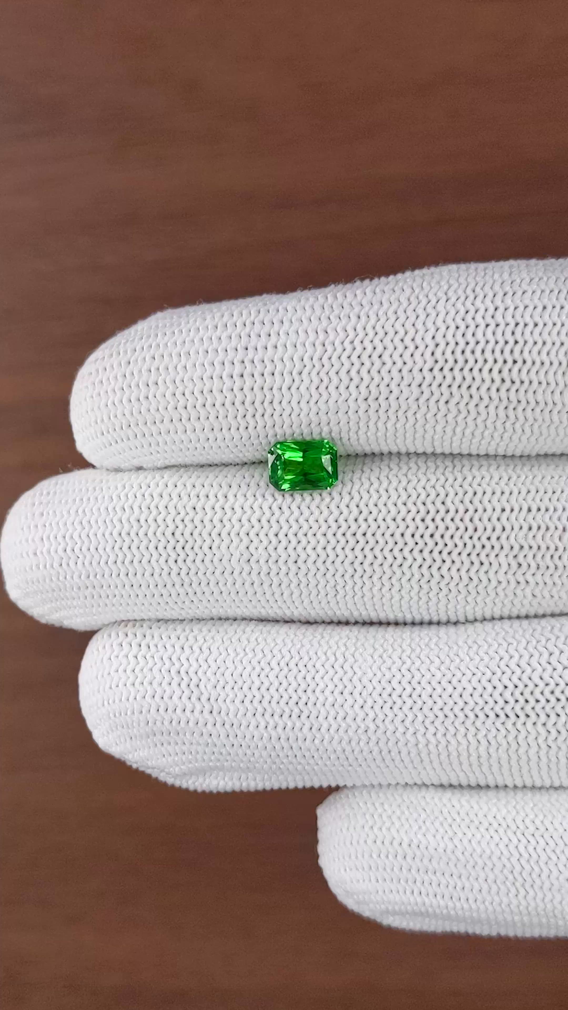 1.07 Ct. Tsavorite Garnet from Tanzania Size Video