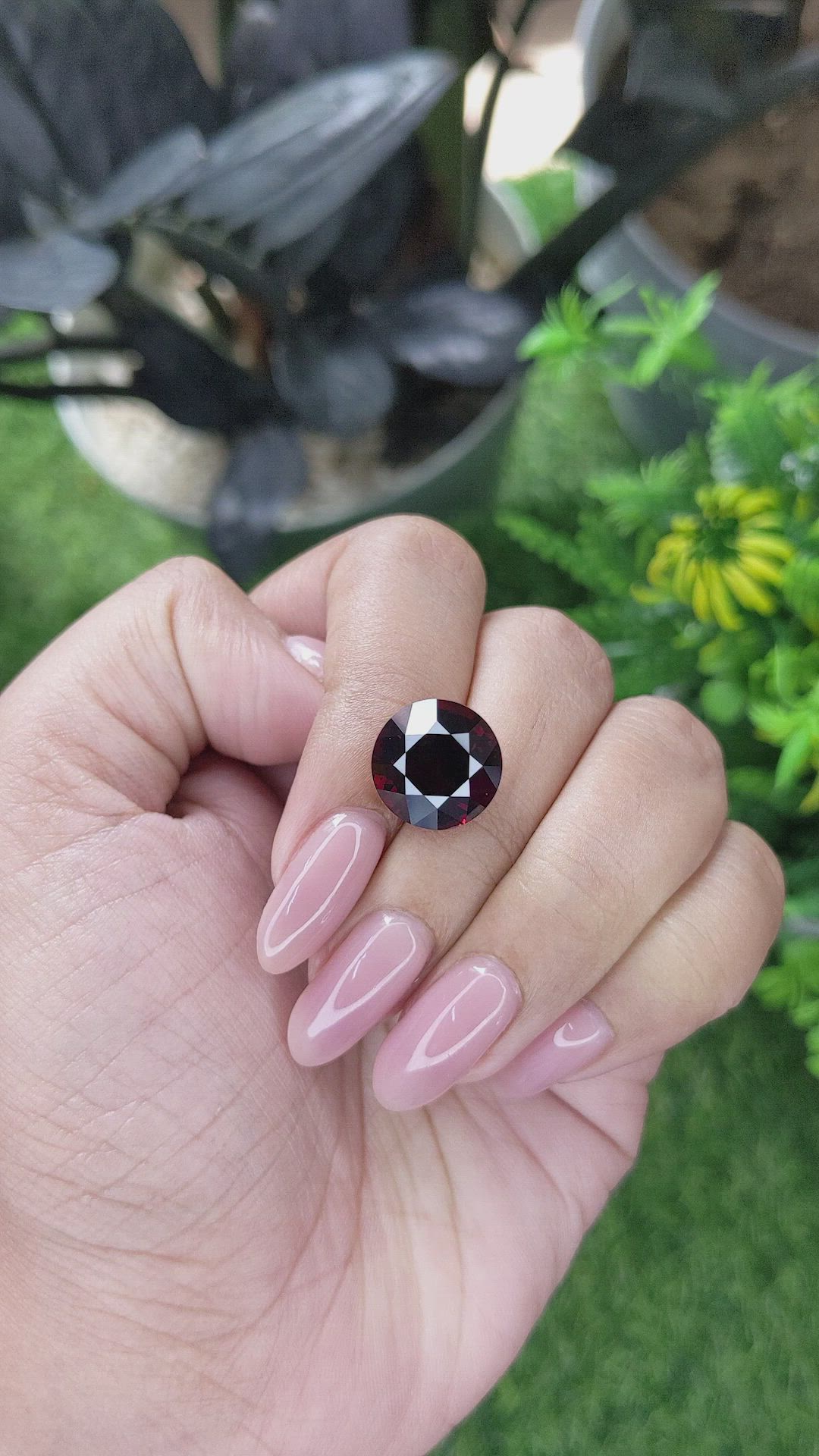 10.56 Ct. Red Garnet from Madagascar Size Video