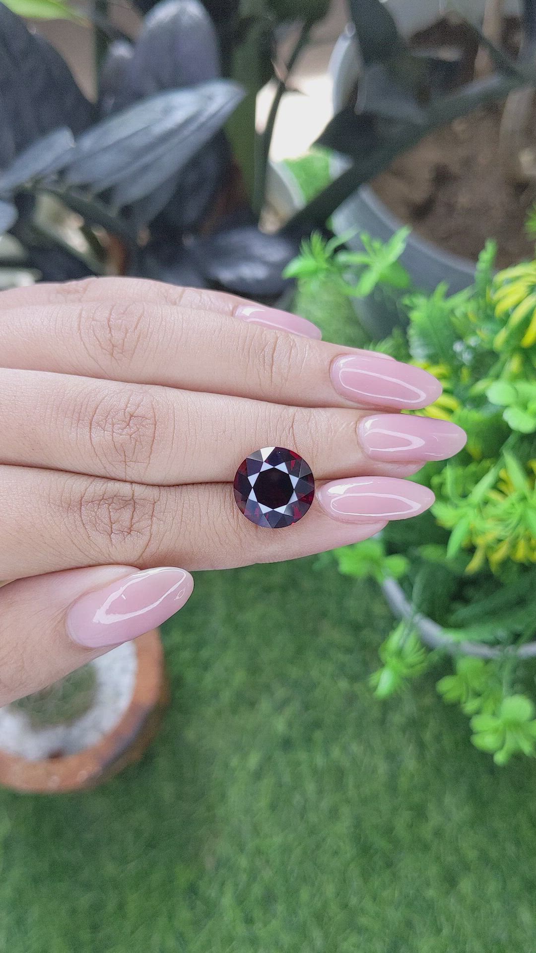 10.56 Ct. Red Garnet from Madagascar Size Video