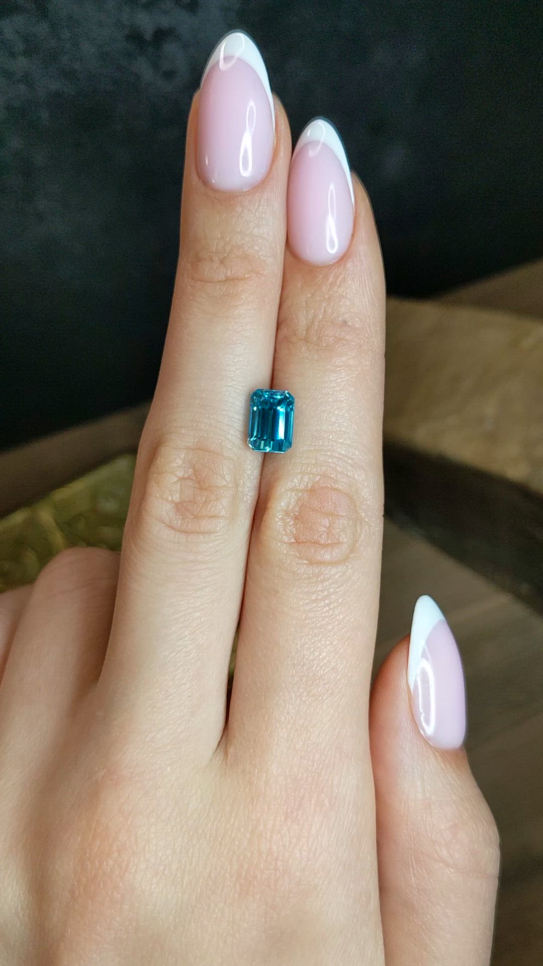 4.28 Ct. Greenish Blue Zircon from Ceylon (Sri Lanka) Size Video