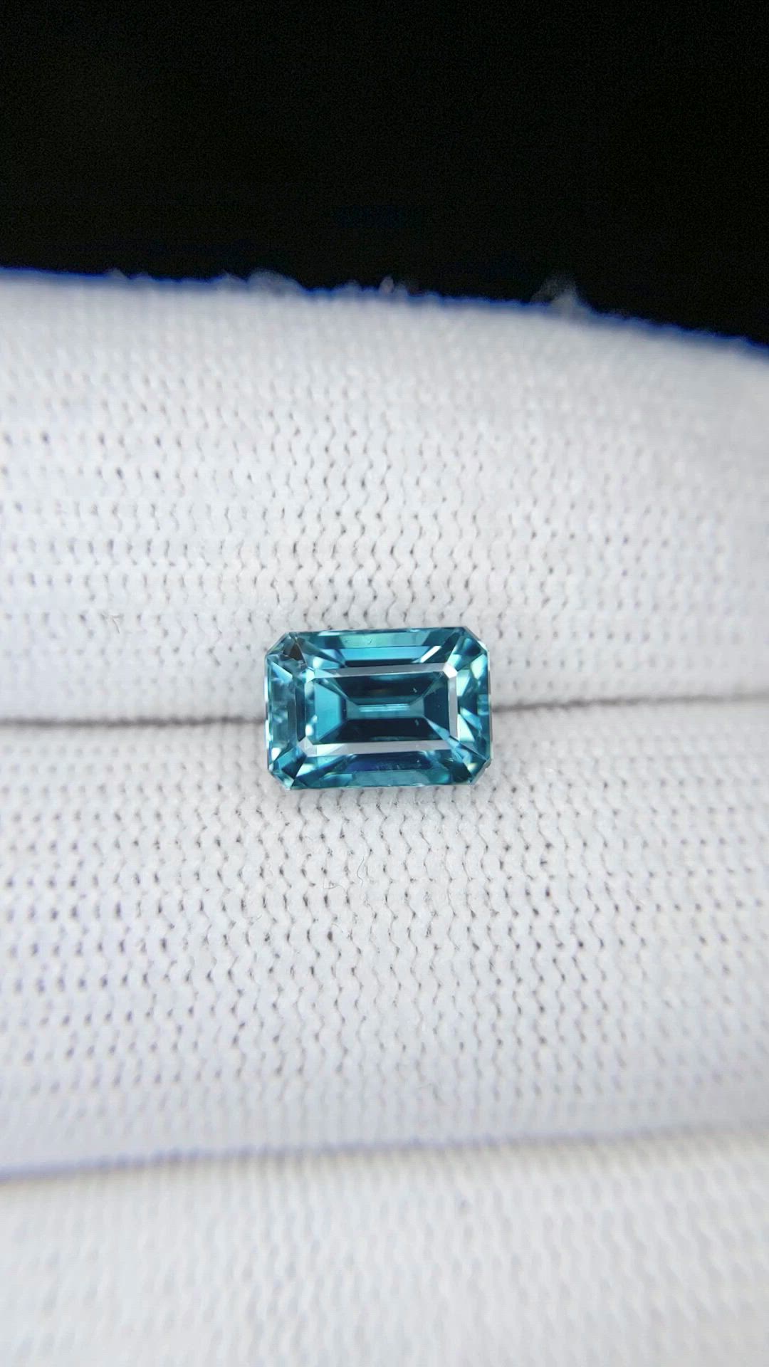 3.71 Ct. Greenish Blue Zircon from Ceylon (Sri Lanka) Size Video