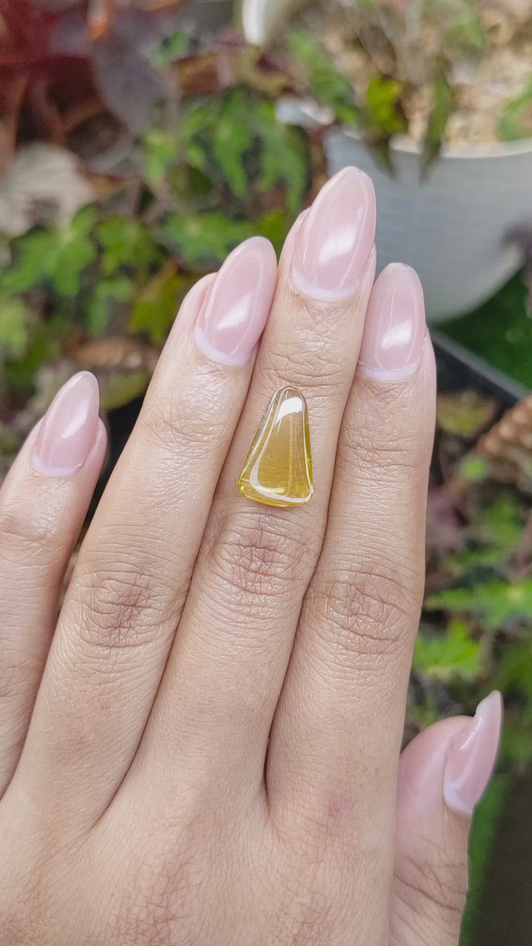 4.69 Ct. Yellow Cabochon Zircon from Ceylon (Sri Lanka) Size Video