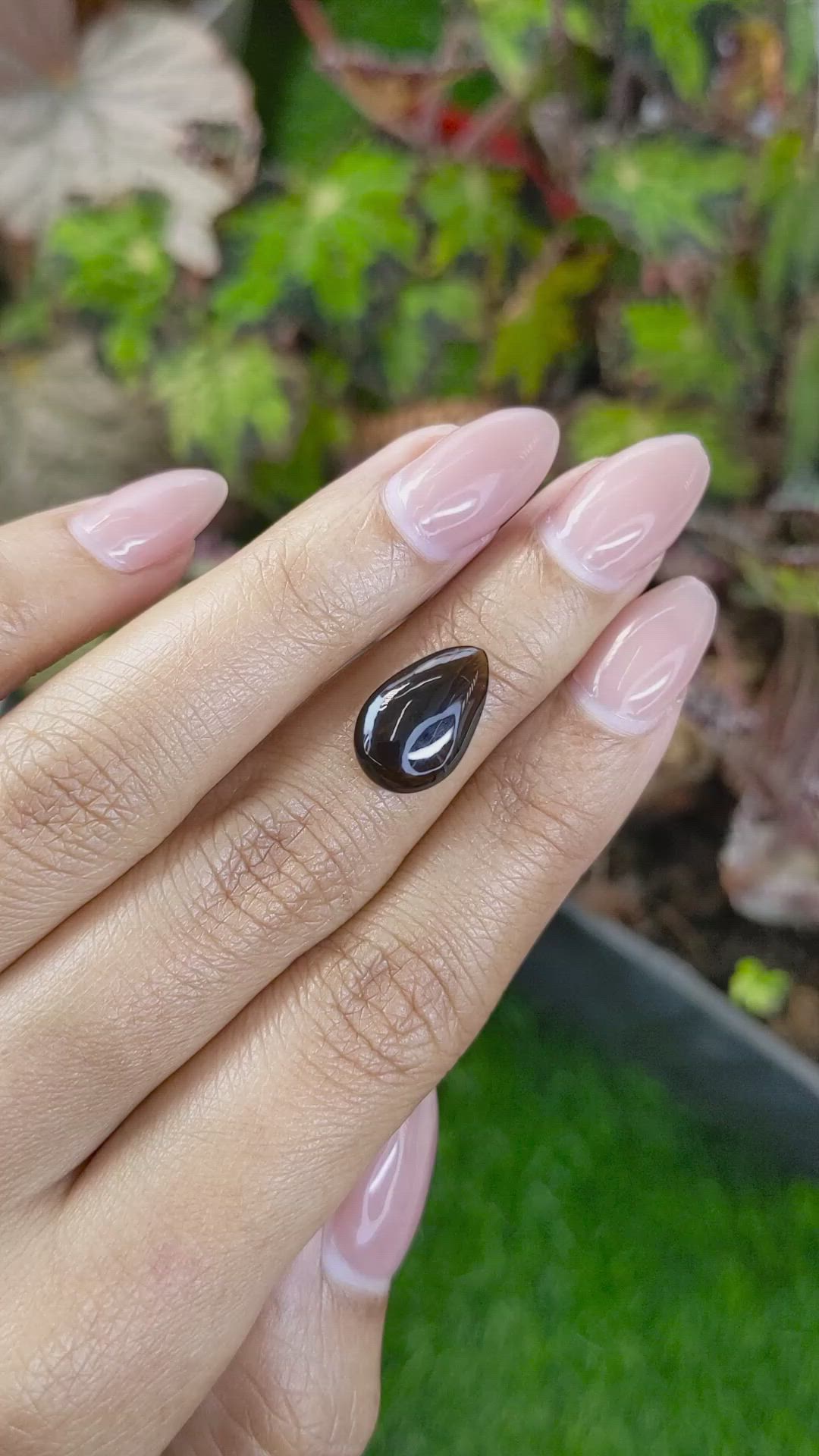 4.09 Ct. Greenish Brown Cabochon Tourmaline from Ceylon (Sri Lanka) Size Video